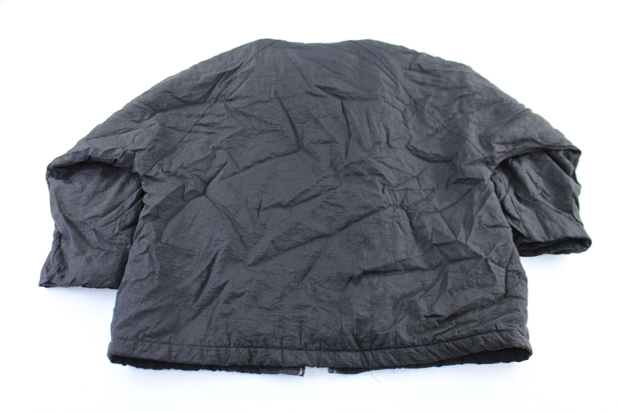 90's Reebok Embroidered Logo Black, Blue, & White Zip Up Jacket - ThriftedThreads.com