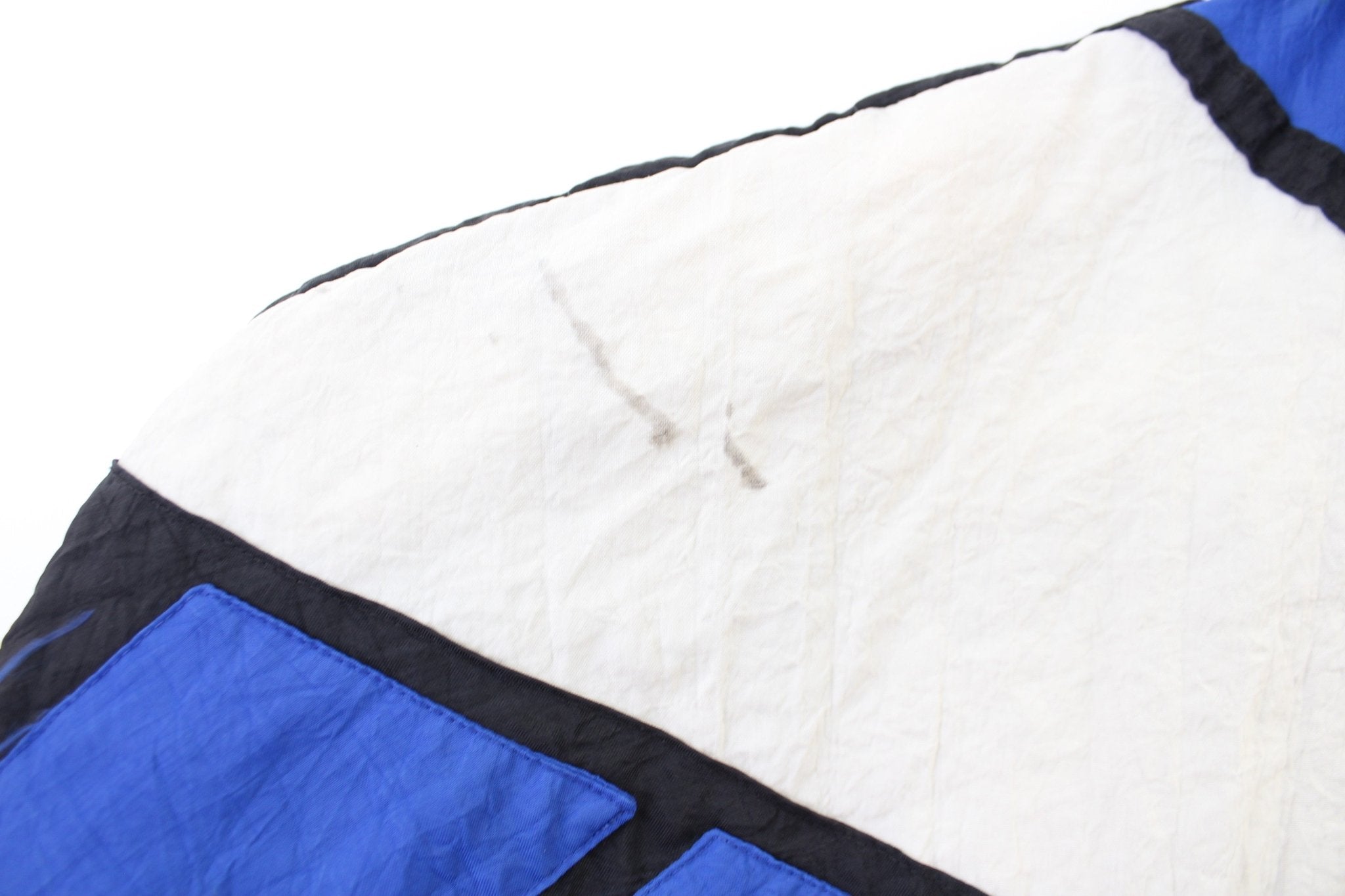 90's Reebok Embroidered Logo Black, Blue, & White Zip Up Jacket - ThriftedThreads.com