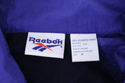 90's Reebok Embroidered Logo Blue Full Zip Windbreaker - Jacket - Thrifted Threads