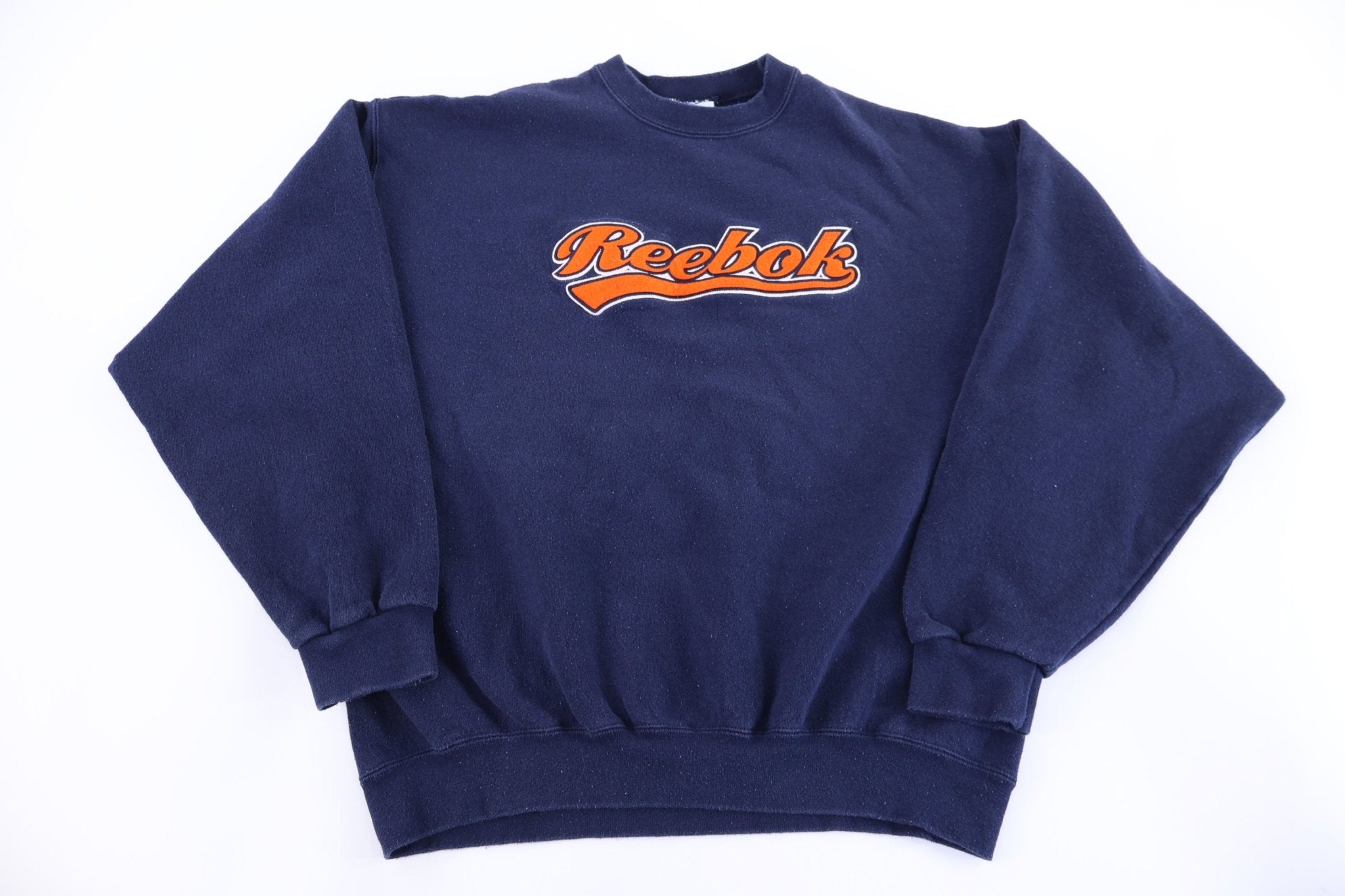 90's Reebok Embroidered Logo Blue Sweatshirt - Sweatshirt - Thrifted Threads