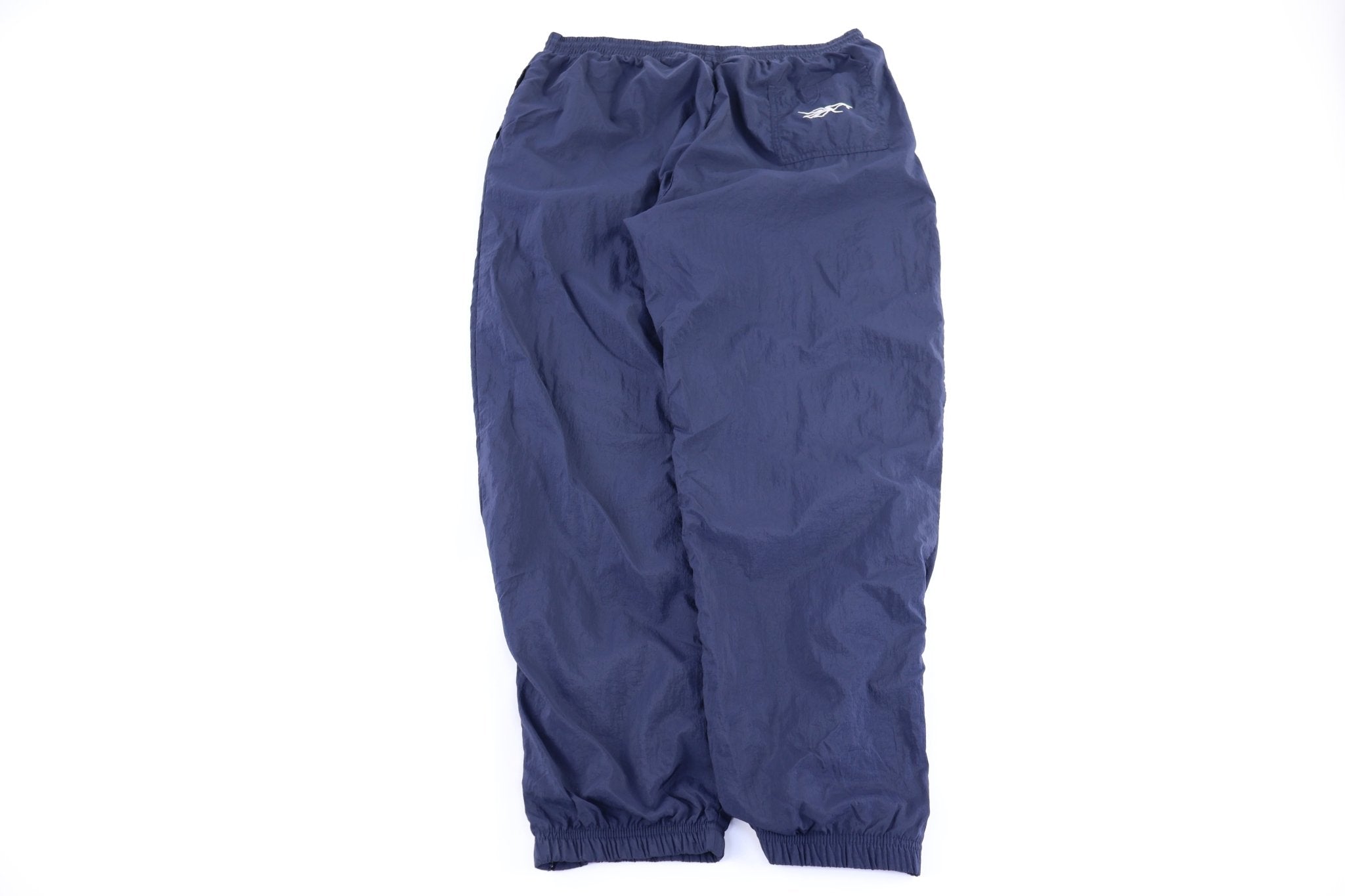 90's Reebok Embroidered Logo Blue Track Pants - Pants/Shorts - Thrifted Threads