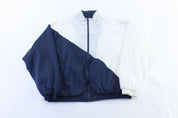 90's Reebok Embroidered Logo Blue & White Slip Zip Up Jacket - Jacket - Thrifted Threads