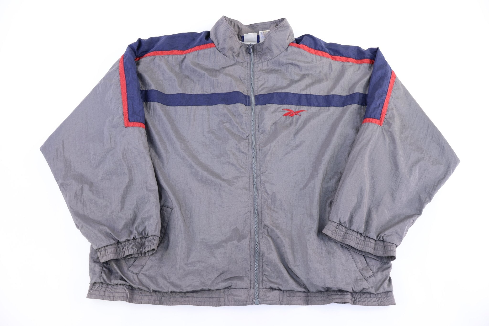 90's Reebok Embroidered Logo Full Zip Windbreaker - Jacket - Thrifted Threads