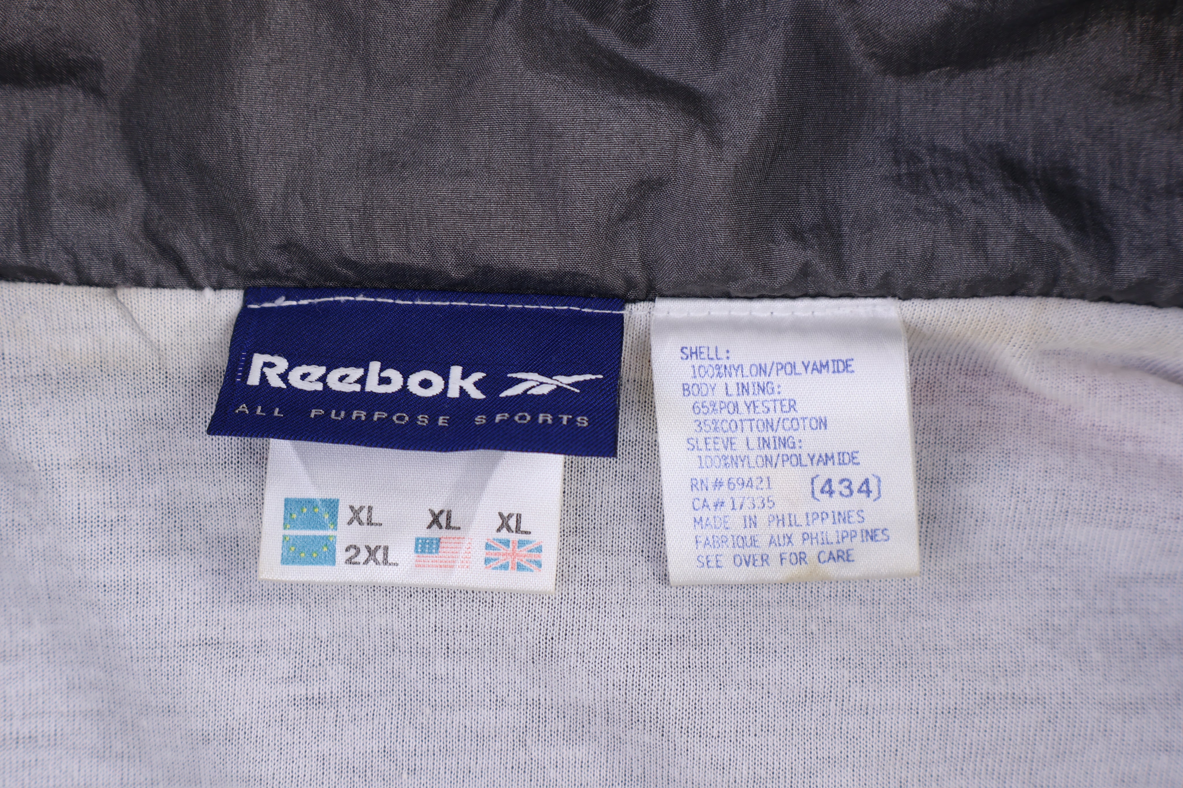90's Reebok Embroidered Logo Full Zip Windbreaker - Jacket - Thrifted Threads