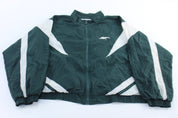 90's Reebok Embroidered Logo Green & White Windbreaker Jacket - ThriftedThreads.com