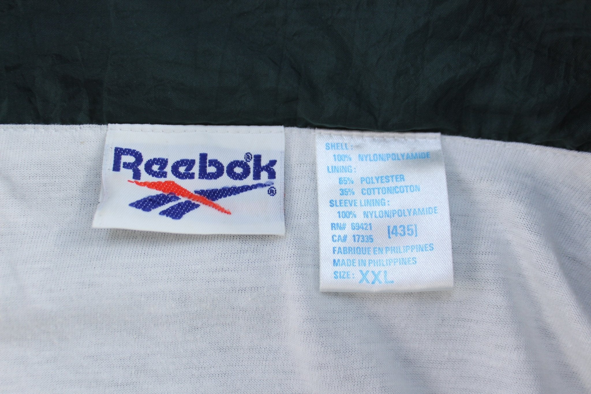 90's Reebok Embroidered Logo Green & White Windbreaker Jacket - ThriftedThreads.com