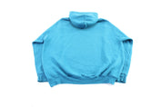 90's Reebok Embroidered Logo Teal Pullover Hoodie - Jacket - Thrifted Threads