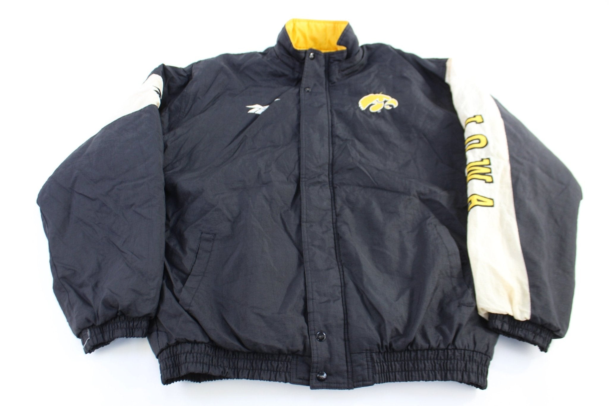 90's Reebok Iowa Hawkeyes Full Zip Puffer Jacket - Jacket - Thrifted Threads