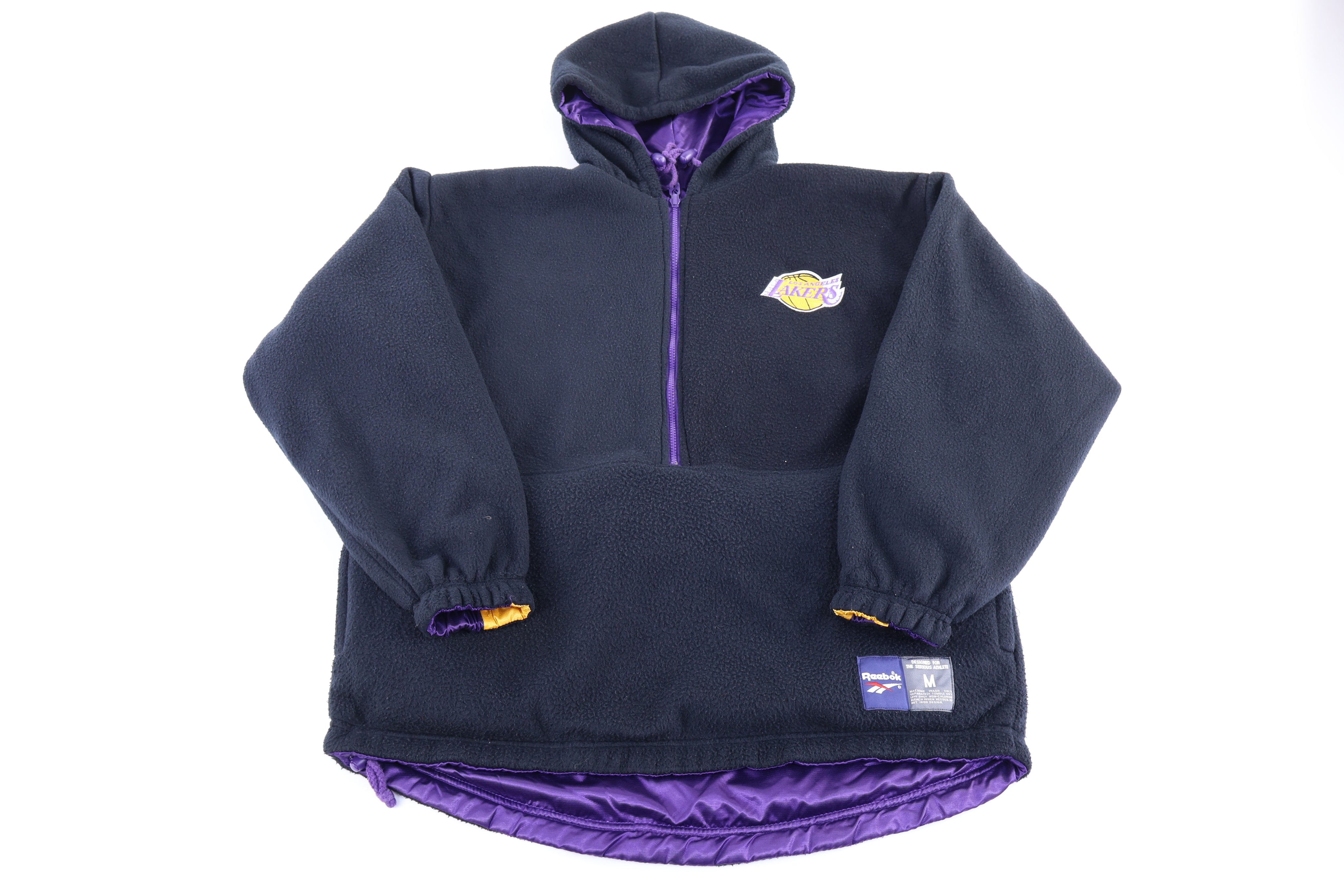 90's Reebok Los Angeles Lakers Half Zip Reversible Jacket - Jacket - Thrifted Threads