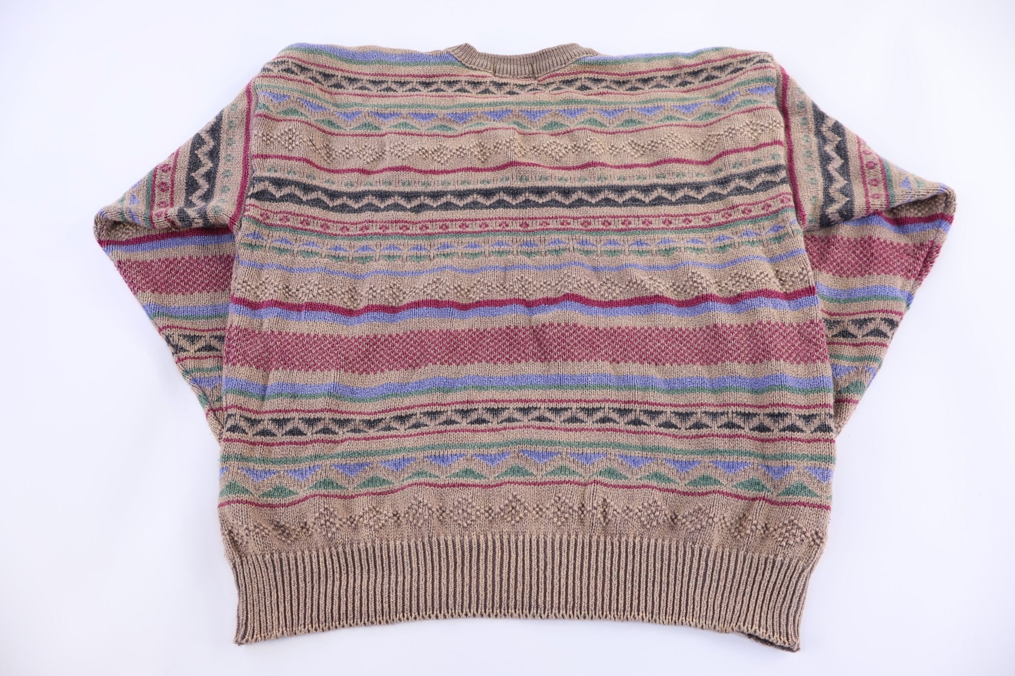 90's Rogue Product Multipattern Knit Sweater - Sweater - Thrifted Threads