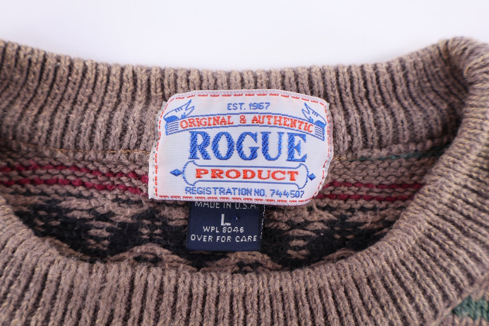 90's Rogue Product Multipattern Knit Sweater - Sweater - Thrifted Threads