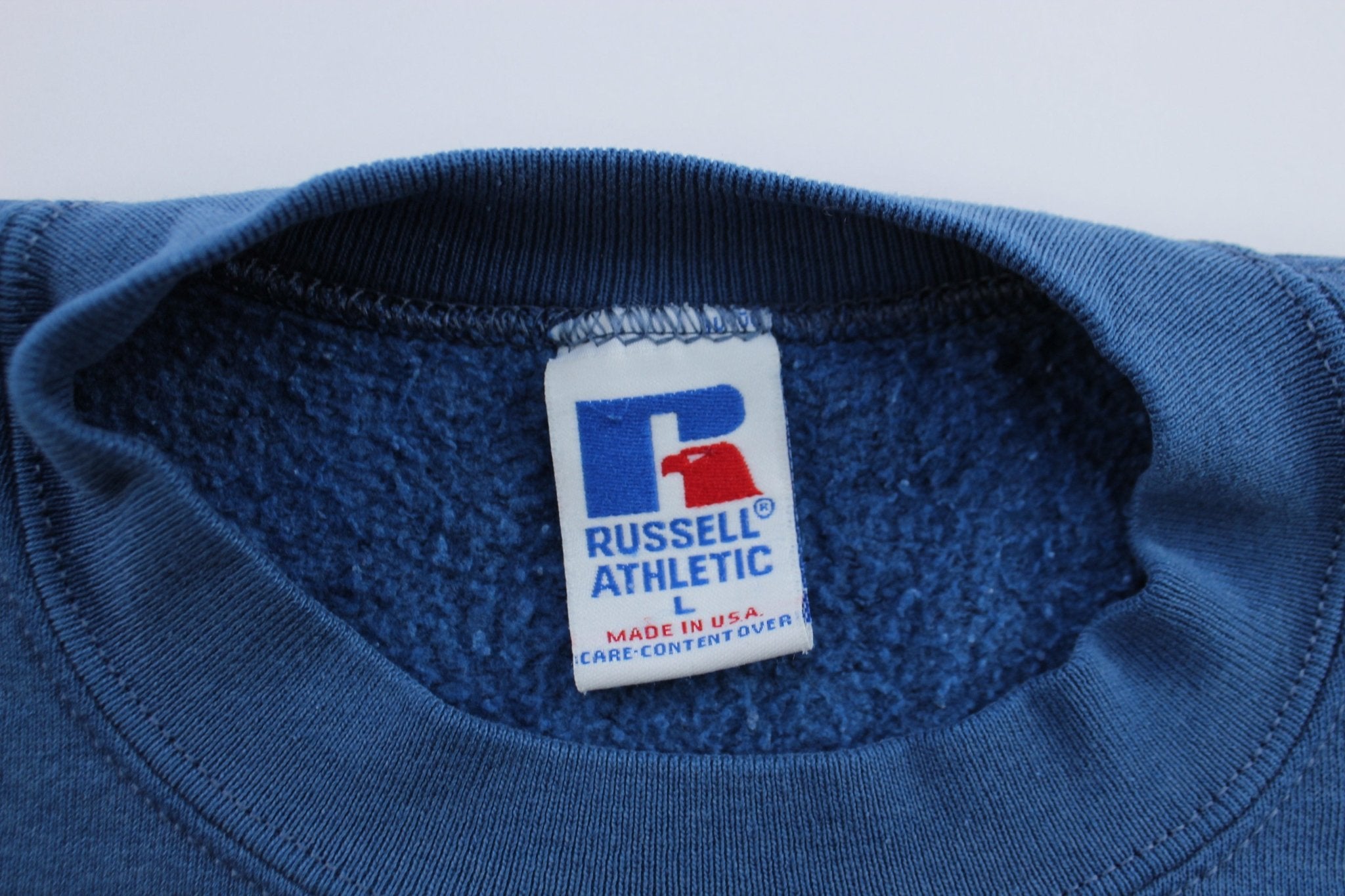 90's Russell Athletic Blue Blank Sweatshirt - ThriftedThreads.com