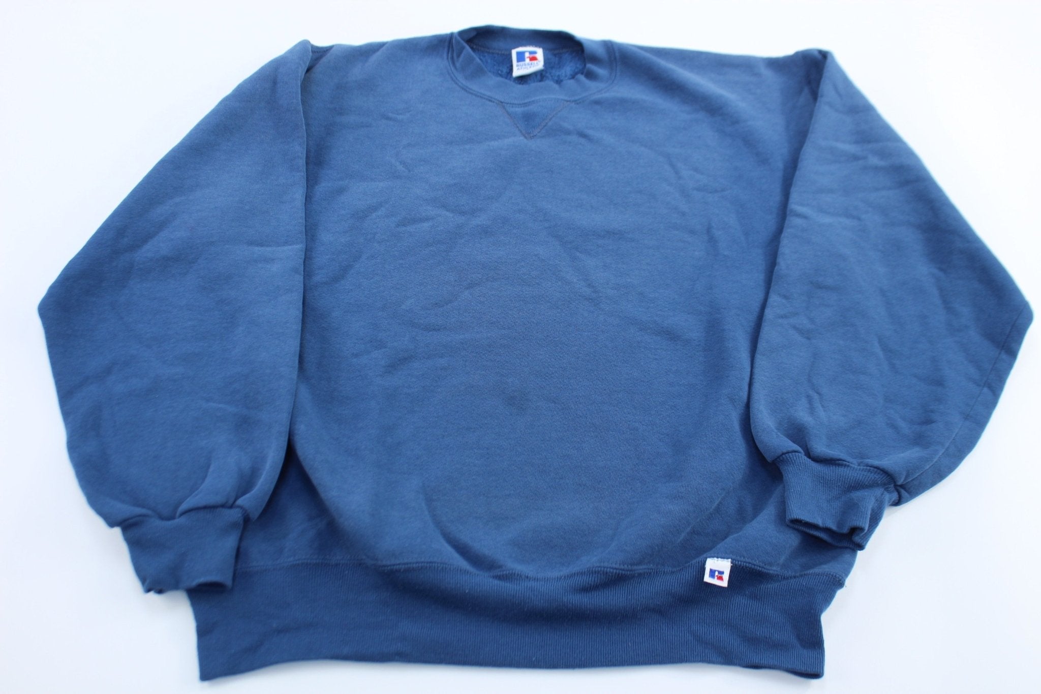 90's Russell Athletic Blue Blank Sweatshirt - ThriftedThreads.com