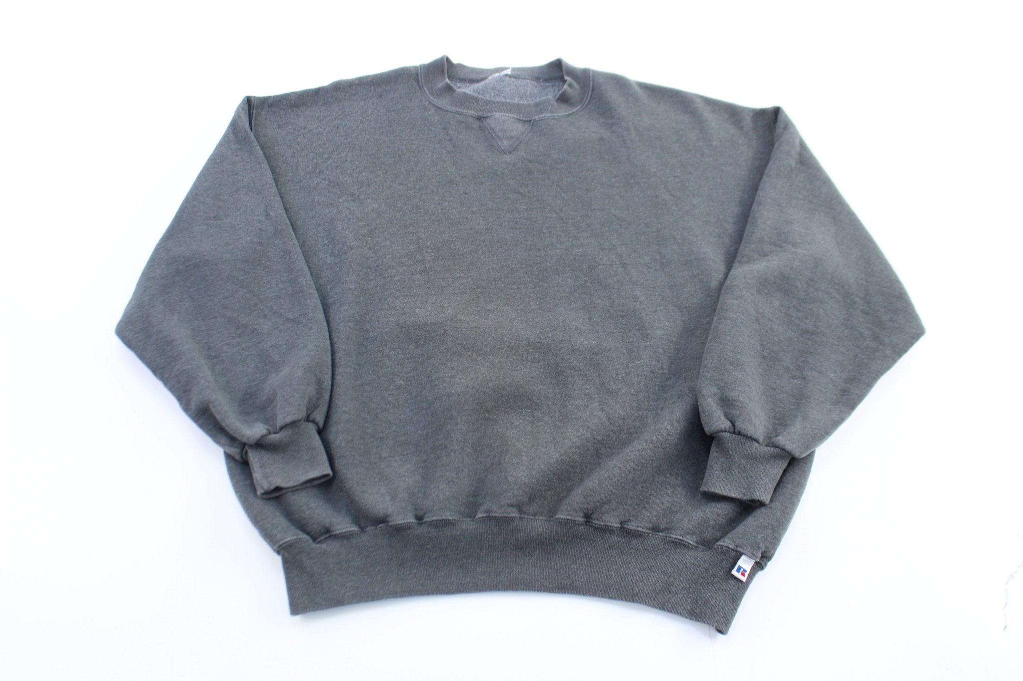 90's Russell Athletic Grey Blank Sweatshirt - ThriftedThreads.com