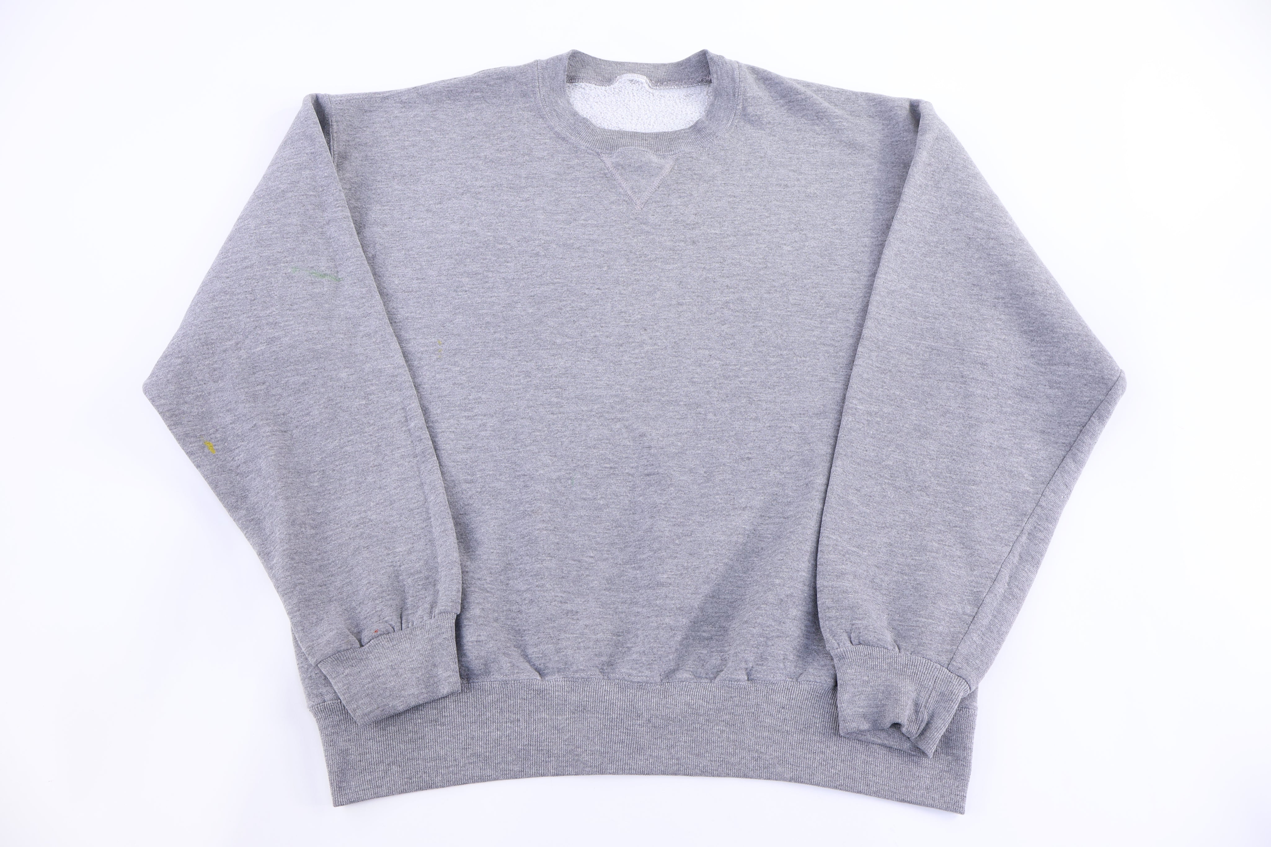90's Russell Athletic Grey Blank Sweatshirt - Sweatshirt - Thrifted Threads