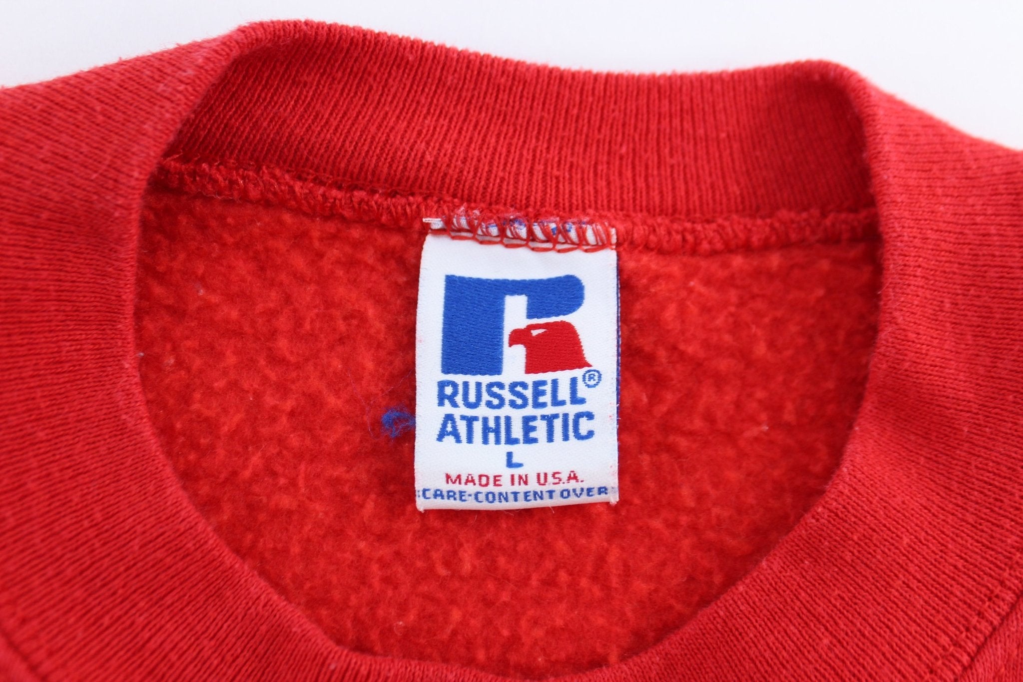 90's Russell Athletic Red Blank Sweatshirt - ThriftedThreads.com
