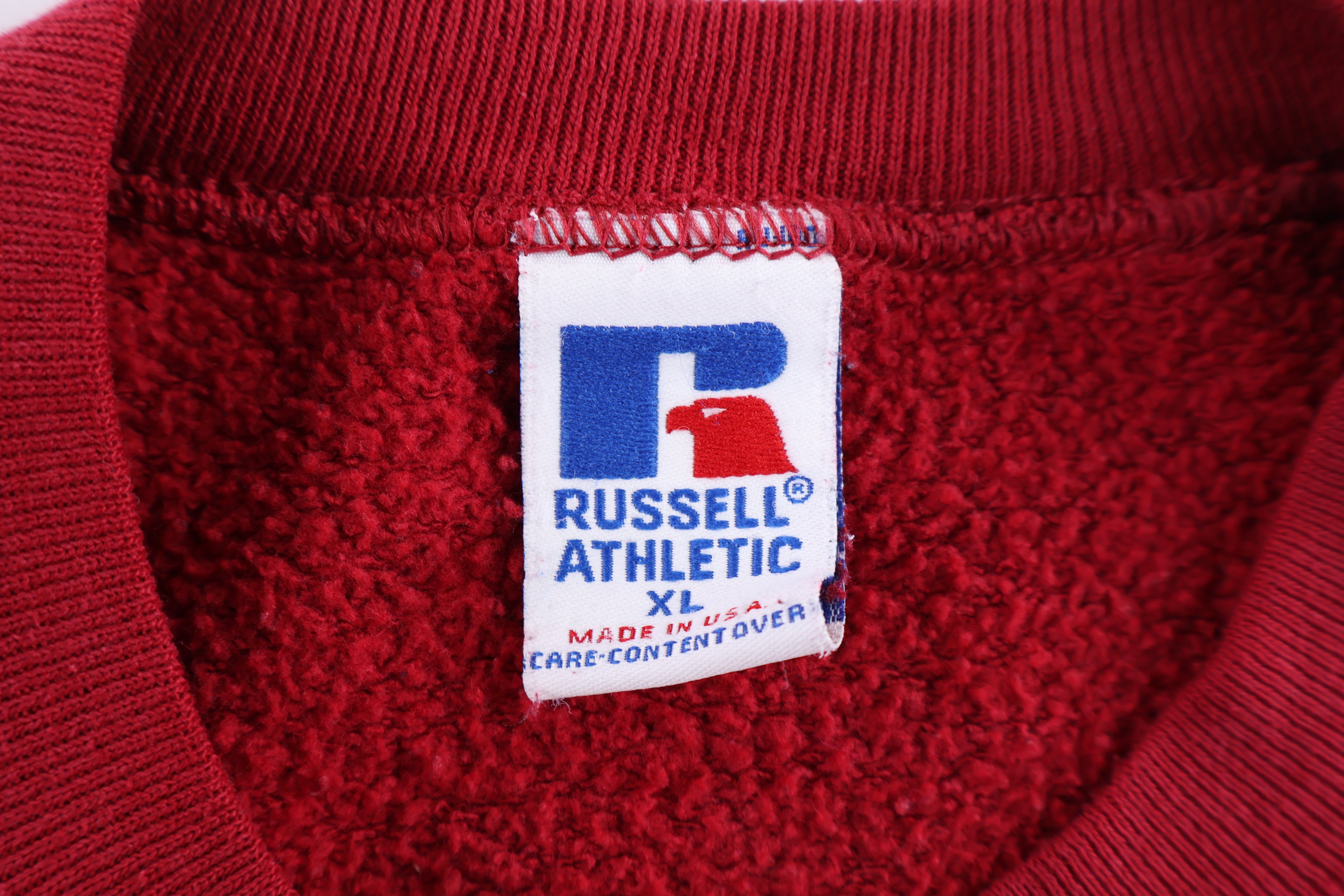 90's Russell Athletic Red Blank Sweatshirt - Sweatshirt - Thrifted Threads