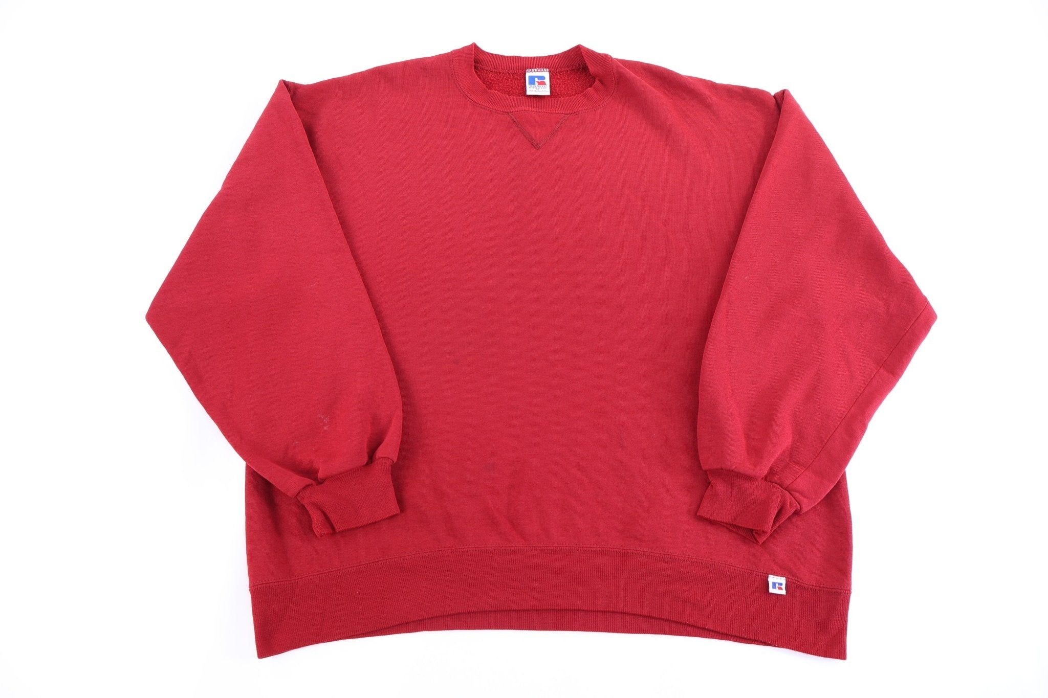 90's Russell Athletic Red Blank Sweatshirt - Sweatshirt - Thrifted Threads