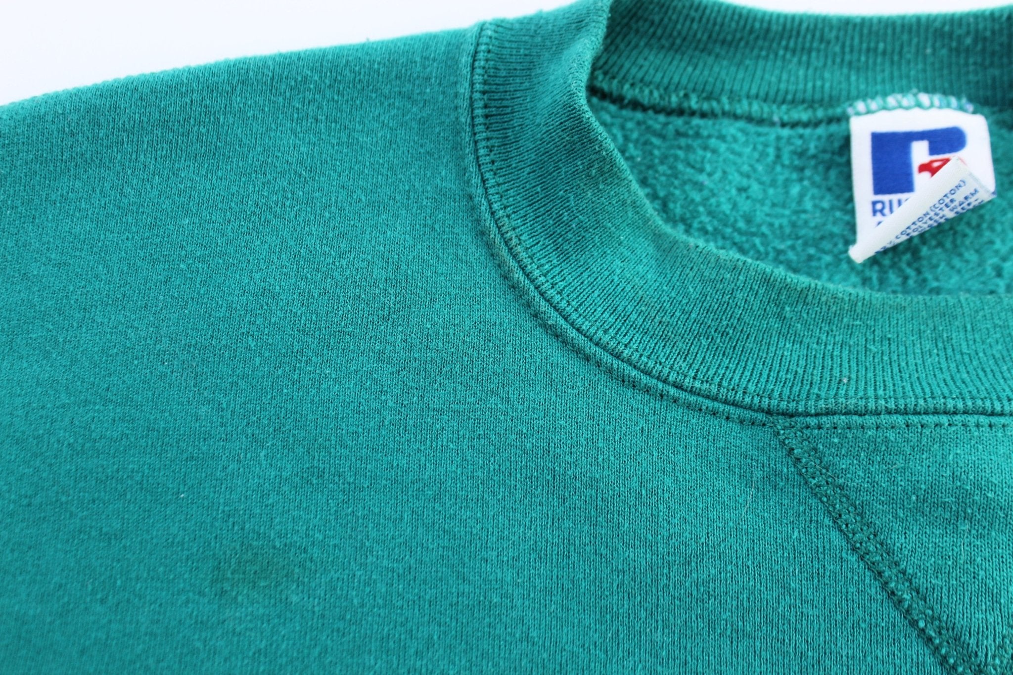 90's Russell Athletic Turquoise Blank Sweatshirt - ThriftedThreads.com