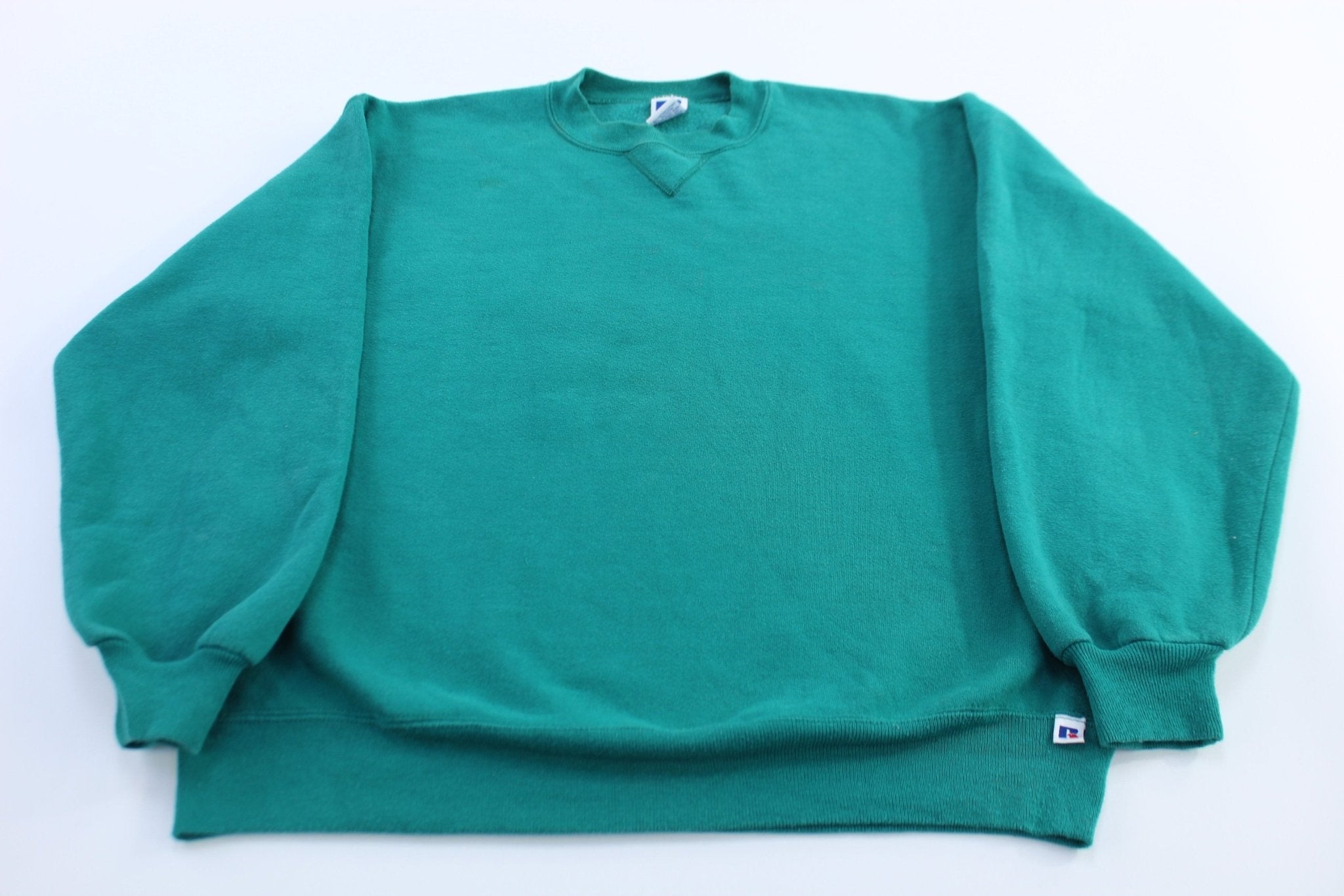 90's Russell Athletic Turquoise Blank Sweatshirt - Sweatshirts - Thrifted Threads