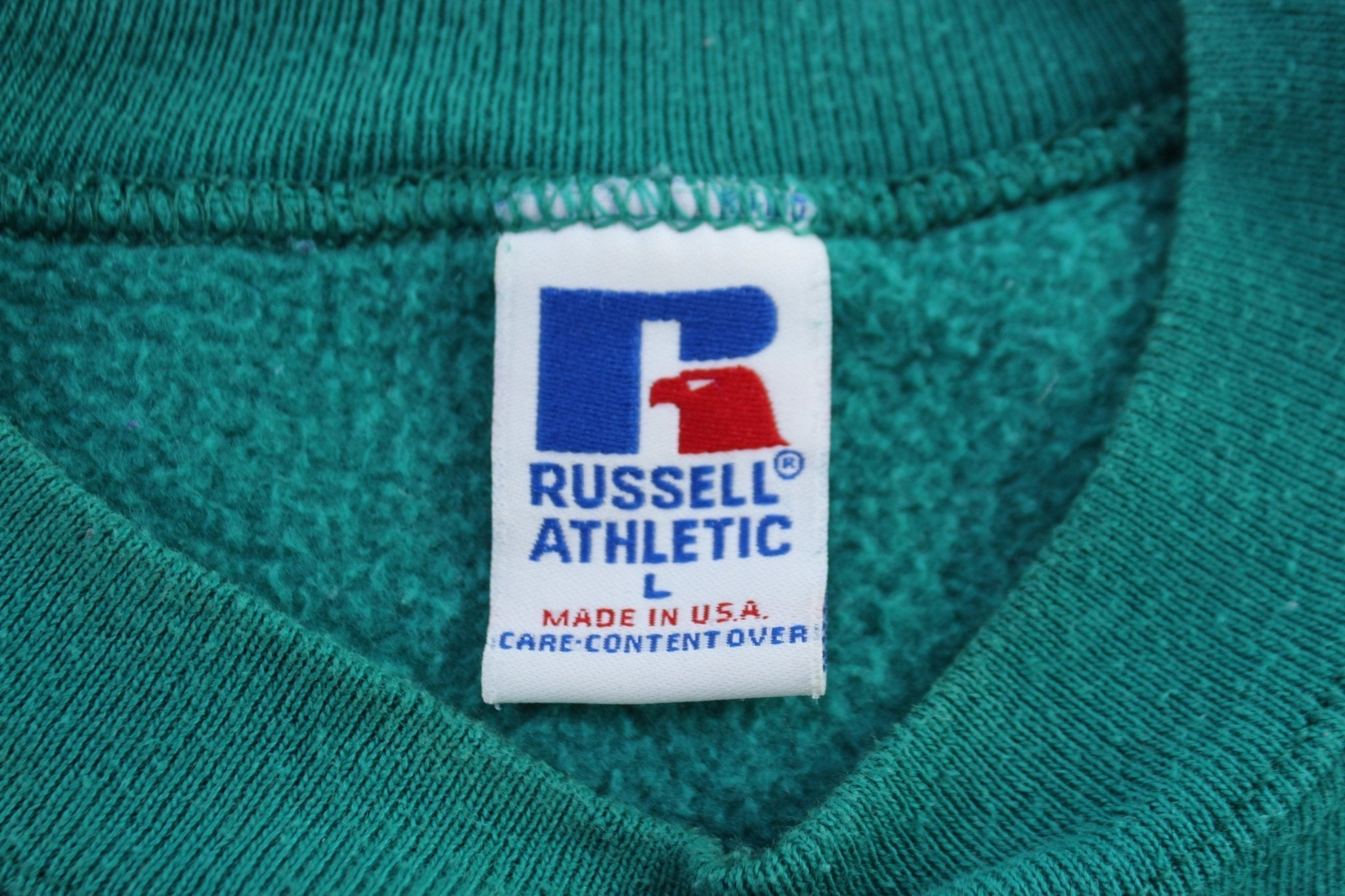 90's Russell Athletic Turquoise Blank Sweatshirt - Sweatshirts - Thrifted Threads