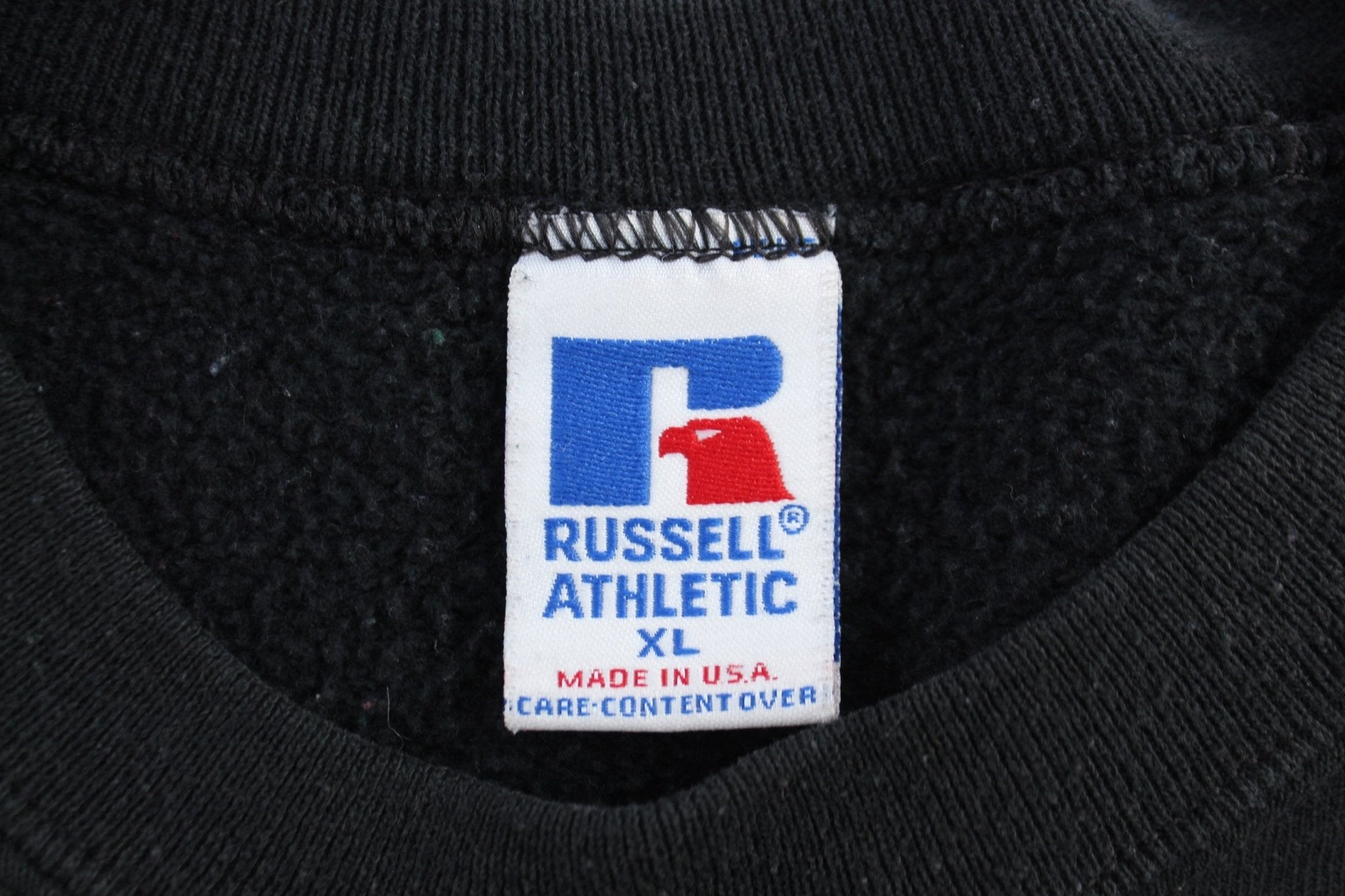 90's Russell Athletics Black Blank Sweatshirt - Sweatshirts - Thrifted Threads