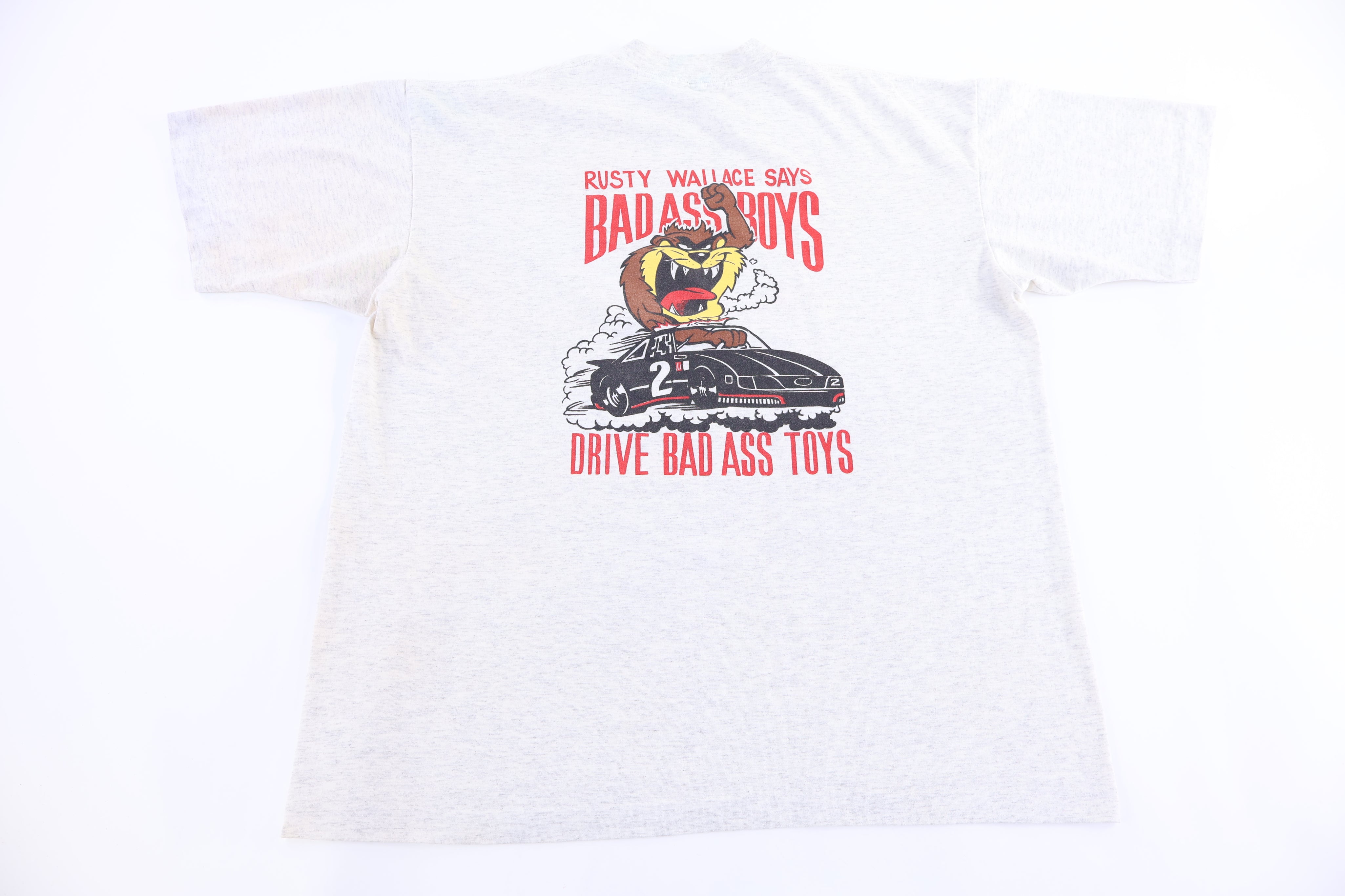 90's Rusty Wallace Says Bad Ass Boys Drive Bad Ass Toys T-shirt - Shirts & Tops - Thrifted Threads