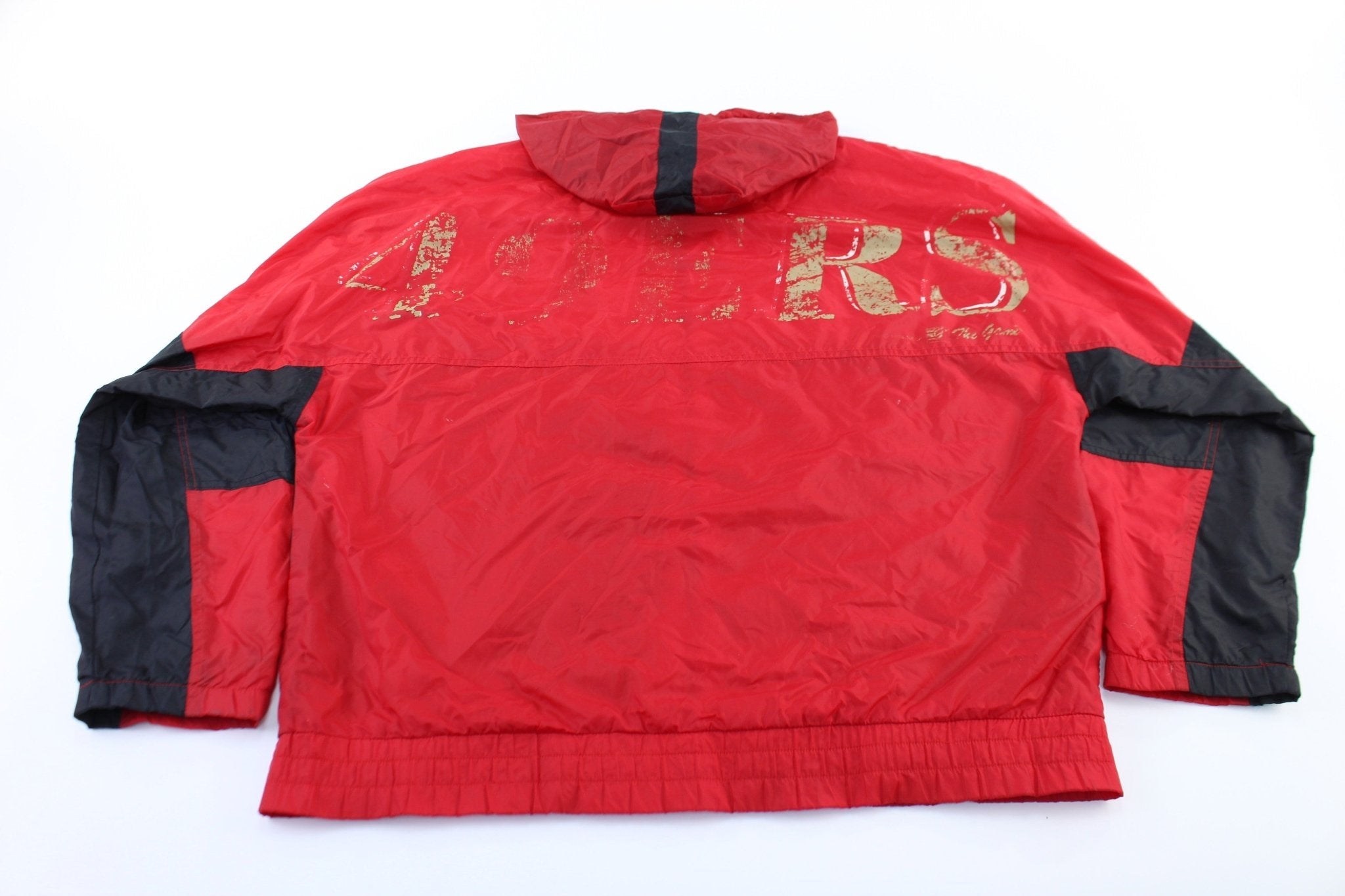 90's San Francisco 49ers Black & Red Zip Up Jacket - Jackets - Thrifted Threads
