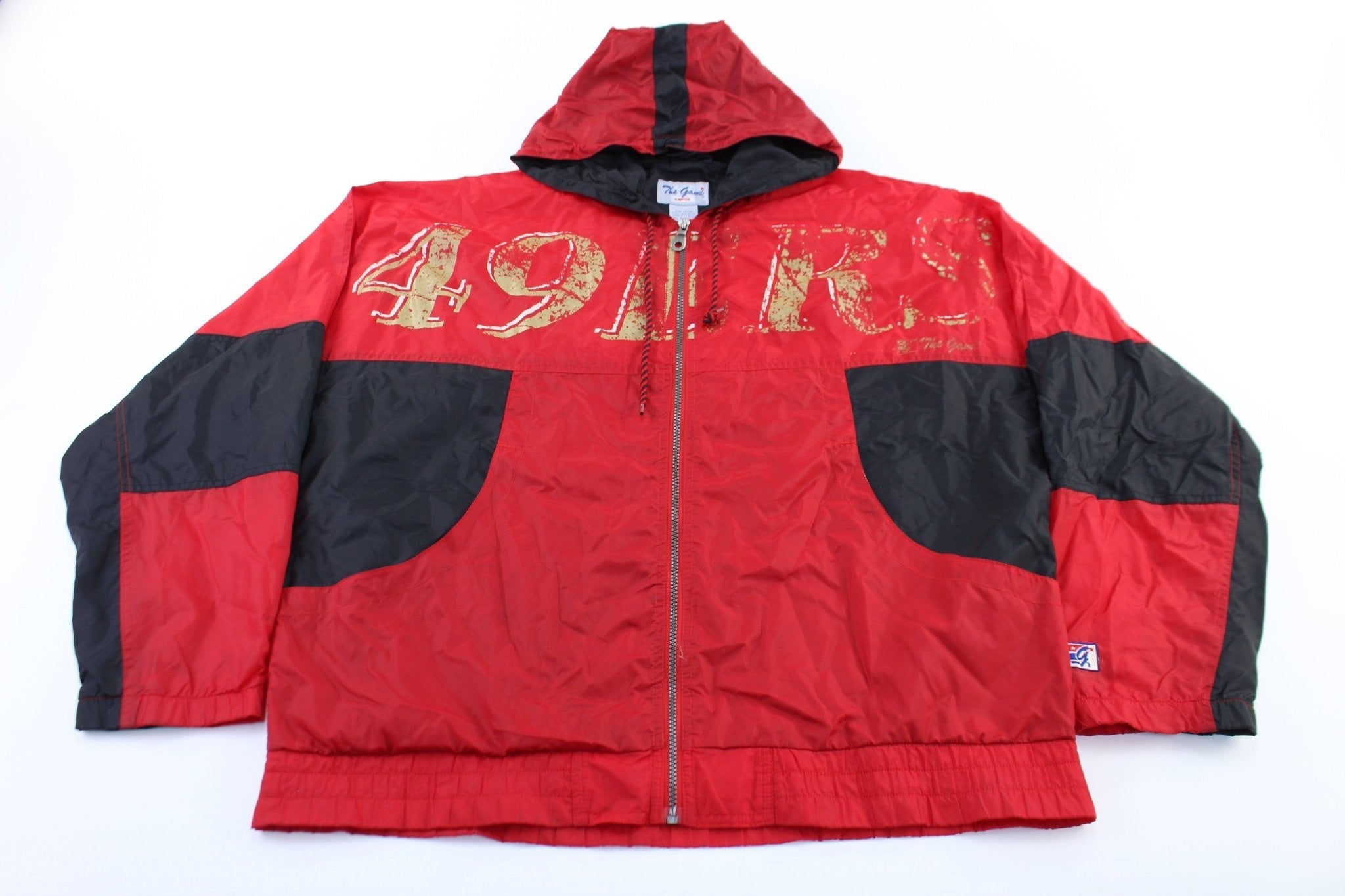 90's San Francisco 49ers Black & Red Zip Up Jacket - Jackets - Thrifted Threads