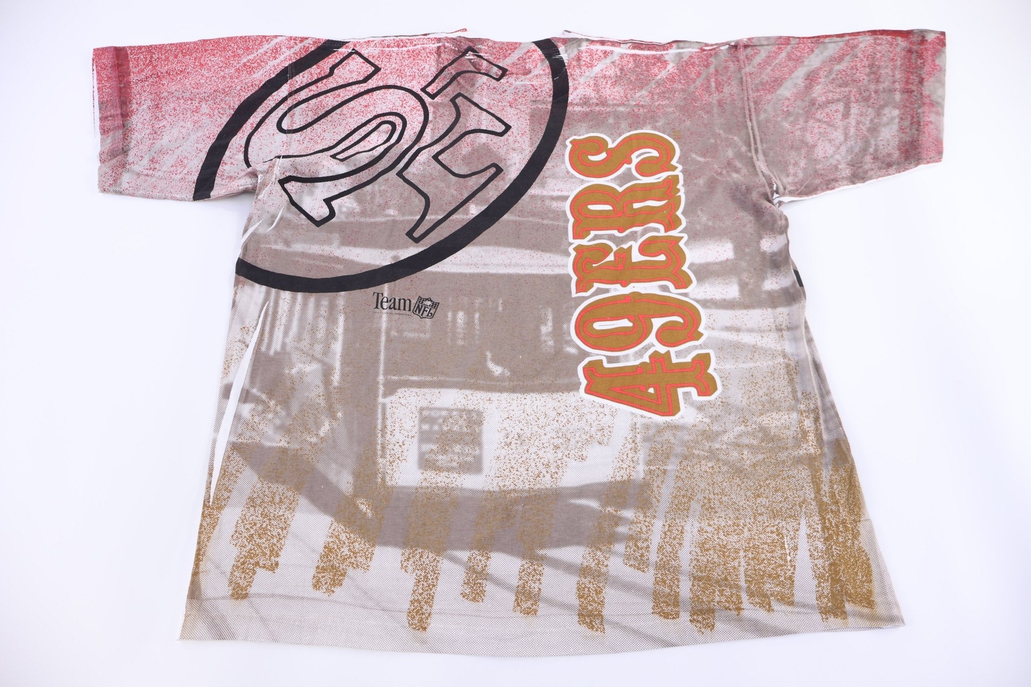 90's San Francisco 49ers Football All Over Graphic T-shirt - Shirts & Tops - Thrifted Threads