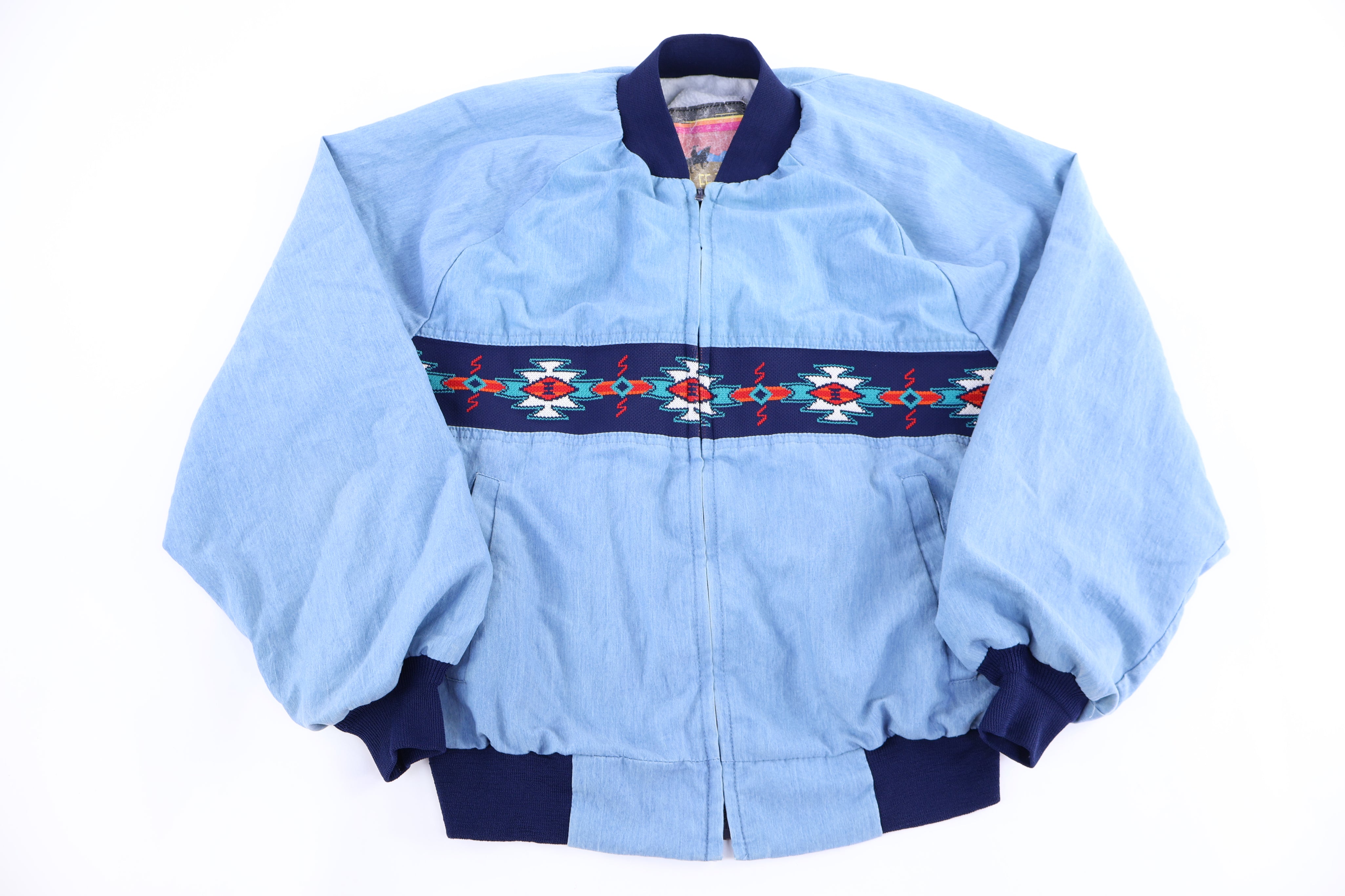 90's Santa Fe Trail Western Pattern Full Zip Jacket - Jacket - Thrifted Threads