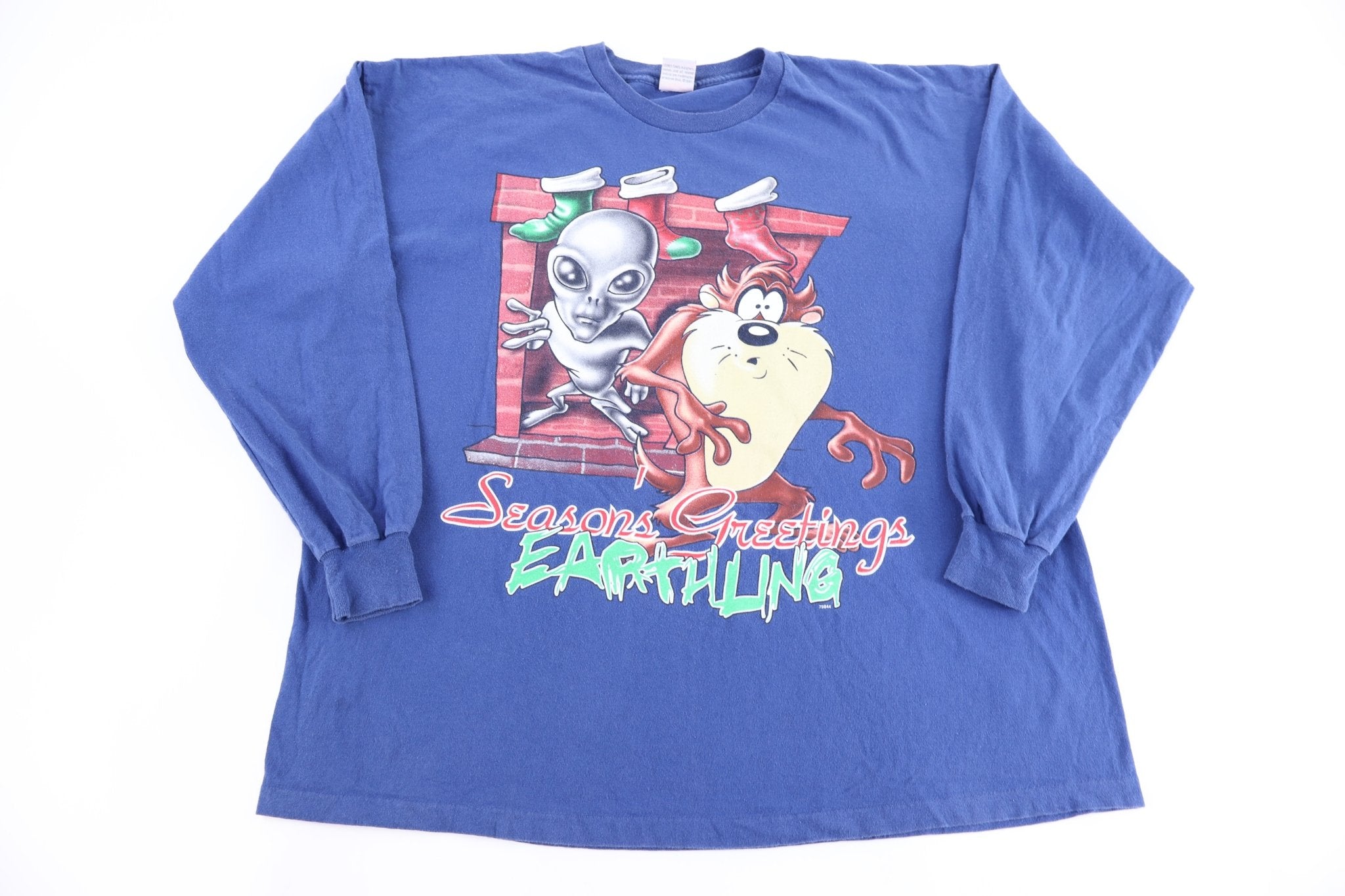 90's Season's Greetings Earthling LS T-shirt - Shirts & Tops - Thrifted Threads