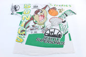 90's Seattle Supersonics Taz Devil All Over Graphic T-shirt - Shirts & Tops - Thrifted Threads