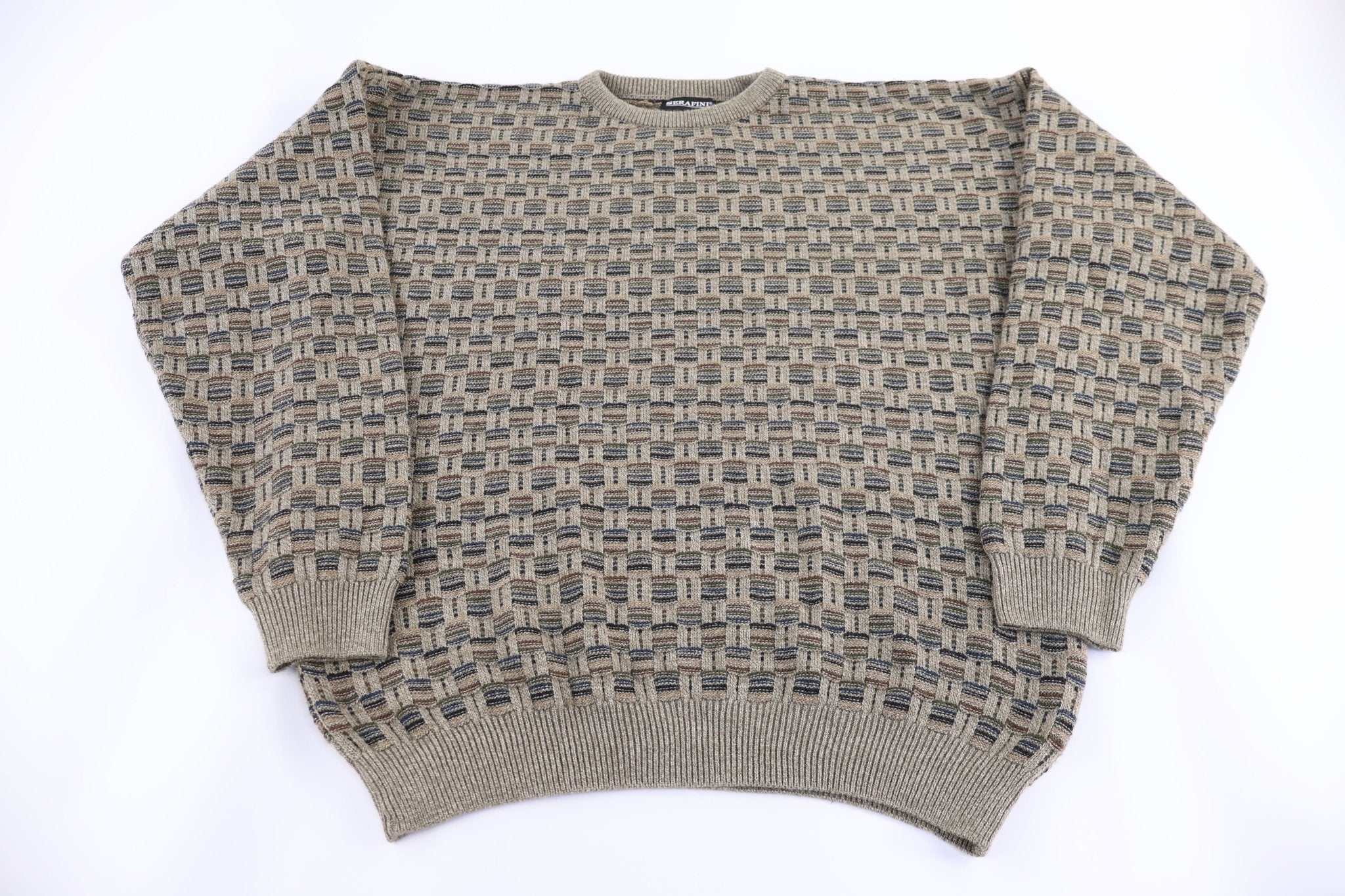 90's Serafini Multipattern Knit Sweater - Sweater - Thrifted Threads