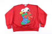 90's Snoopy Christmas Graphic Sweatshirt - ThriftedThreads.com