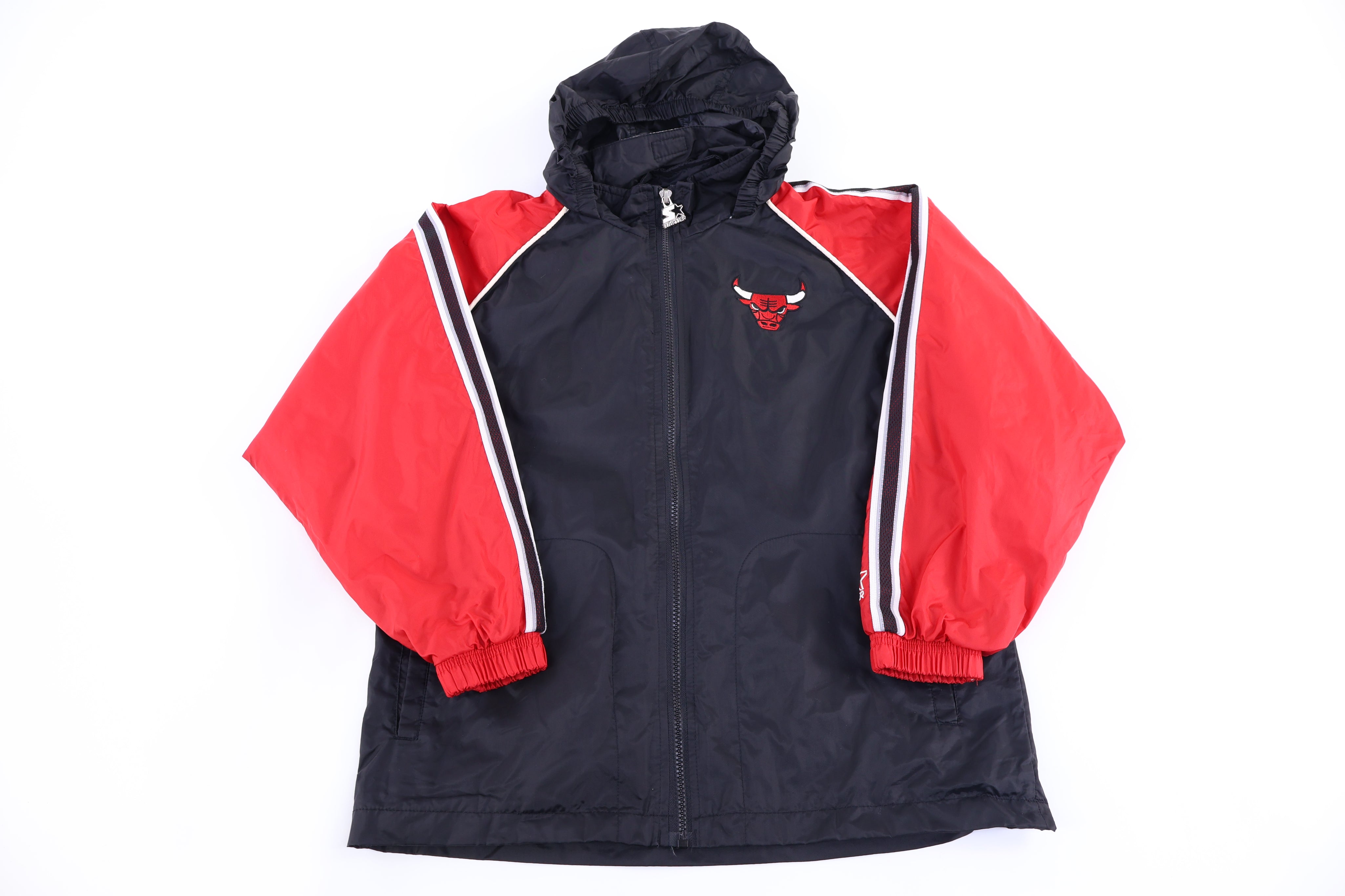 90's Starter Chicago Bulls Basketball Full Zip Windbreaker - Jacket - Thrifted Threads