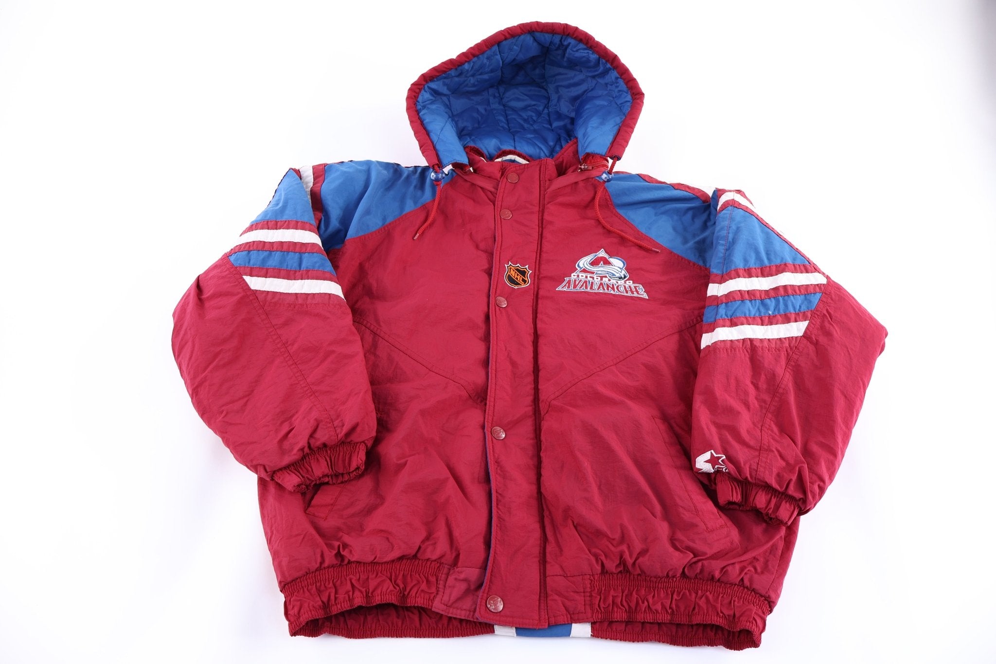 90's Starter Colorado Avalanche Full Zip Puffer Jacket - Jacket - Thrifted Threads