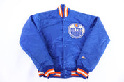 90's Starter Edmonton Oilers Hockey Bomber Jacket - Jacket - Thrifted Threads
