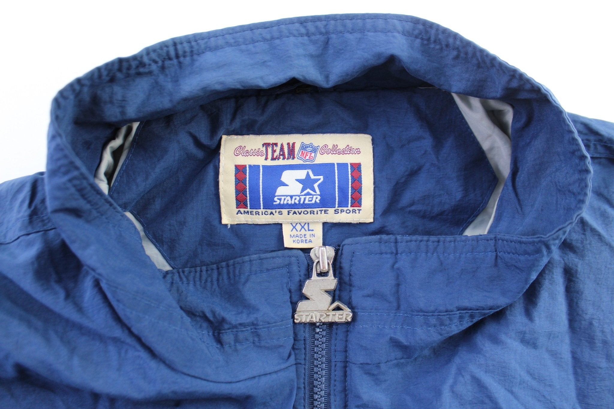 90's Starter Embroidered Logo Dallas Cowboys Zip Up Jacket - ThriftedThreads.com