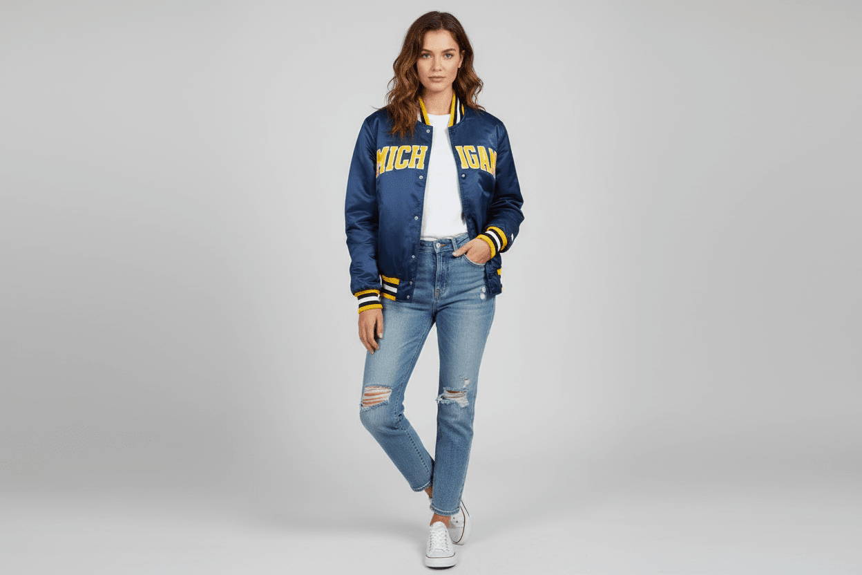 90's Starter University of Michigan Bomber Jacket - Jackets - Thrifted Threads