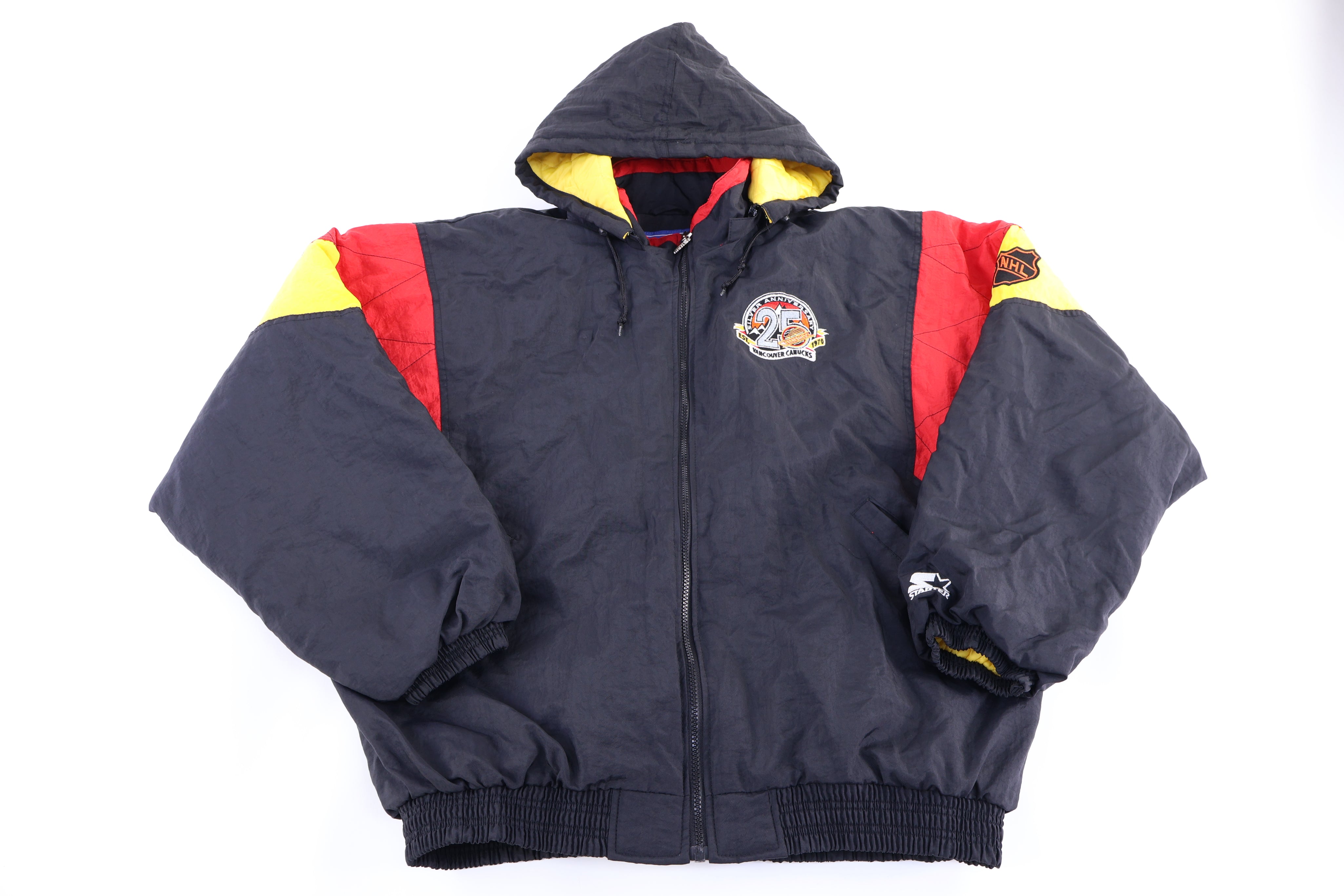 90's Starter Vancouver Canucks Hockey Puffer Jacket - Jacket - Thrifted Threads