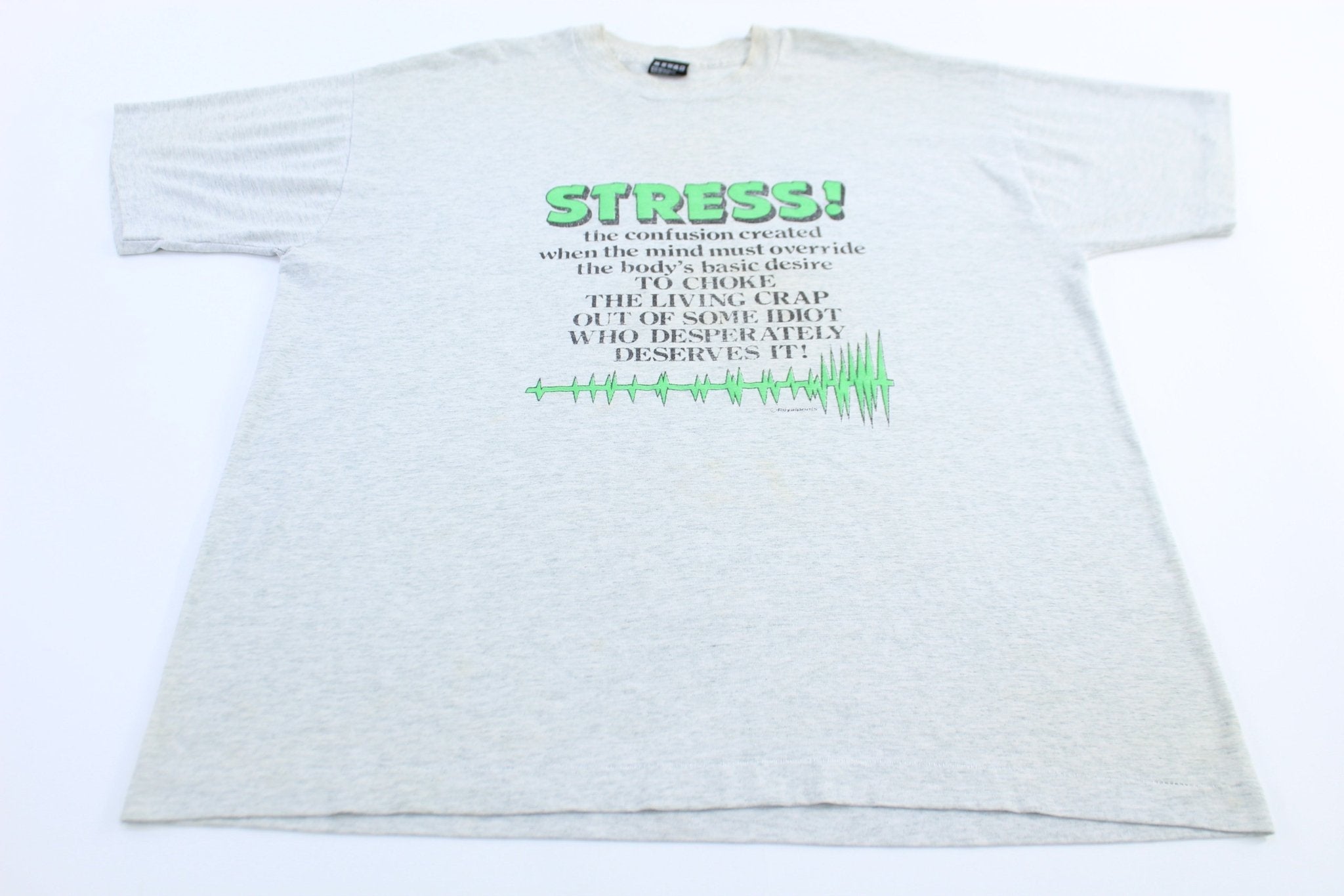 90's Stress Humor Graphic T-shirt - Shirts & Tops - Thrifted Threads