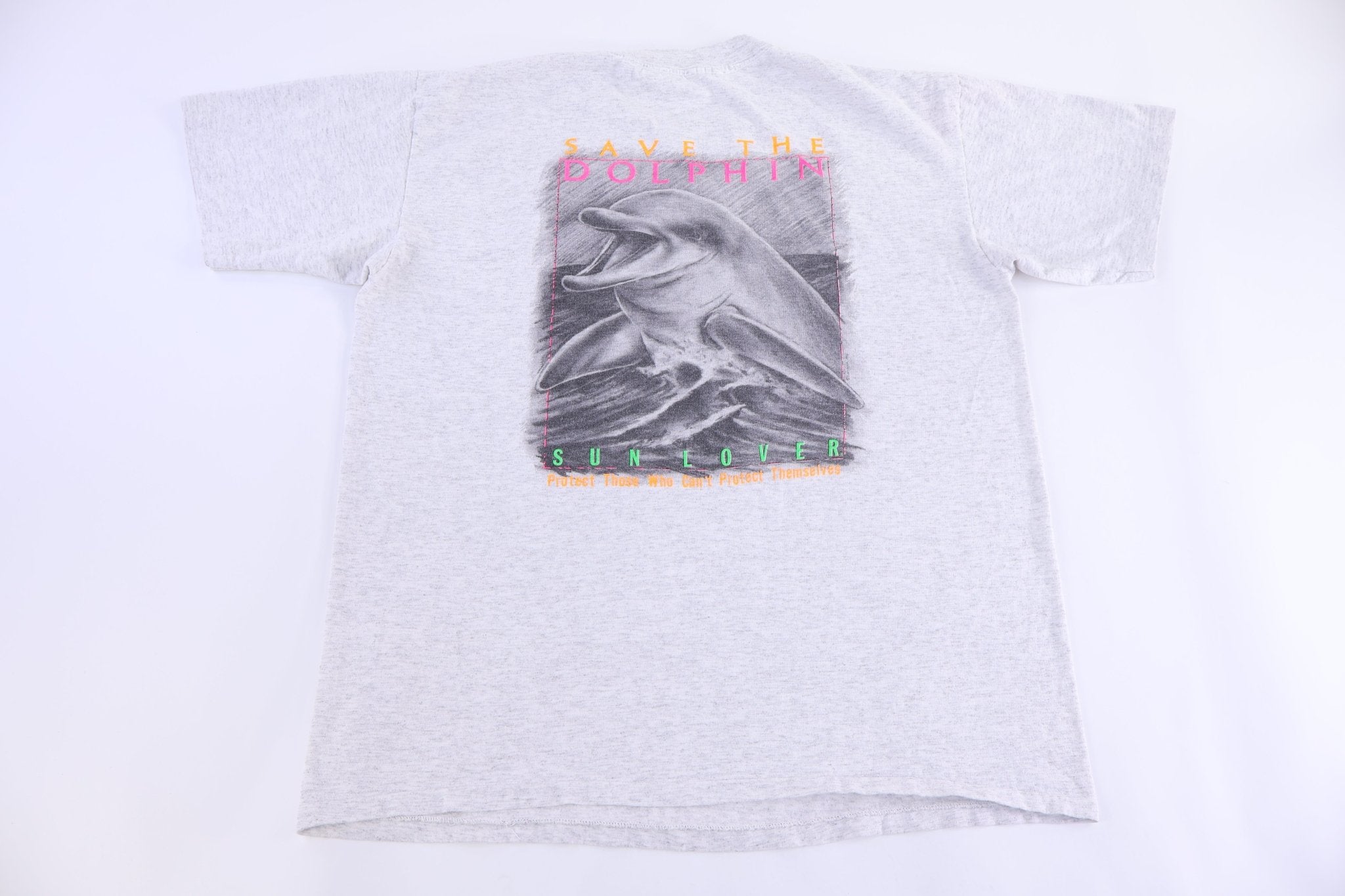 90's Sun Lover Save The Dolphins T-shirt - Shirts & Tops - Thrifted Threads