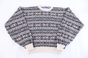 90's Sweater Graphix Multipattern Knit Sweater - Sweater - Thrifted Threads