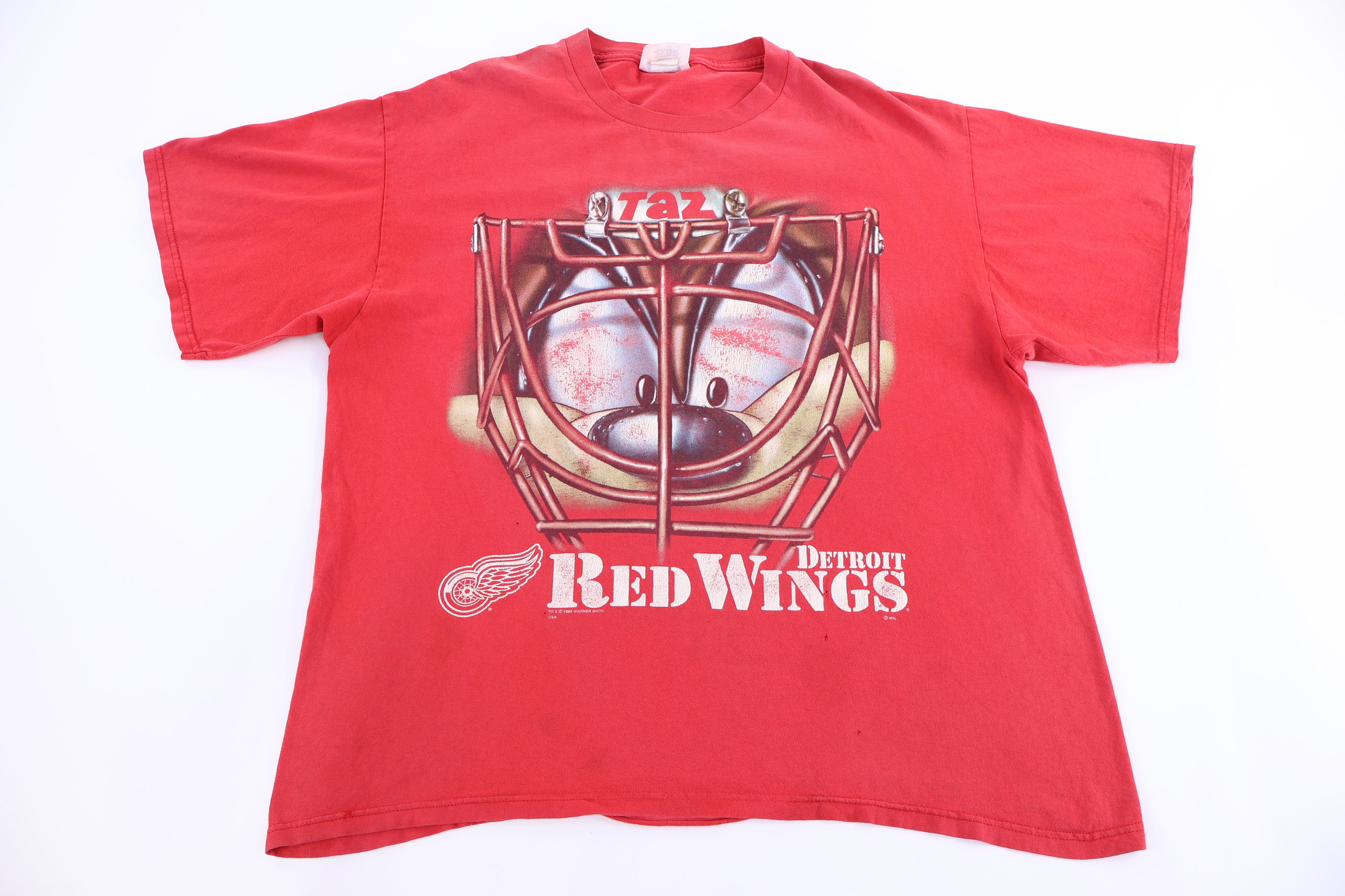 90's Tasmanian Devil Red Wings Detroit Graphic T-shirt - Shirts & Tops - Thrifted Threads