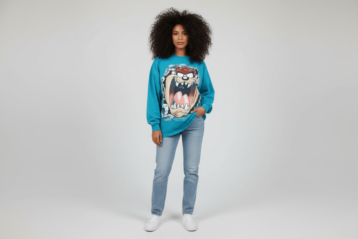 90's Taz the Devil Graphic LS T-shirt - Shirts & Topss - Thrifted Threads