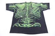 90's Terminator Skull Liquid Blue All Over Graphic T-shirt - Shirts & Tops - Thrifted Threads
