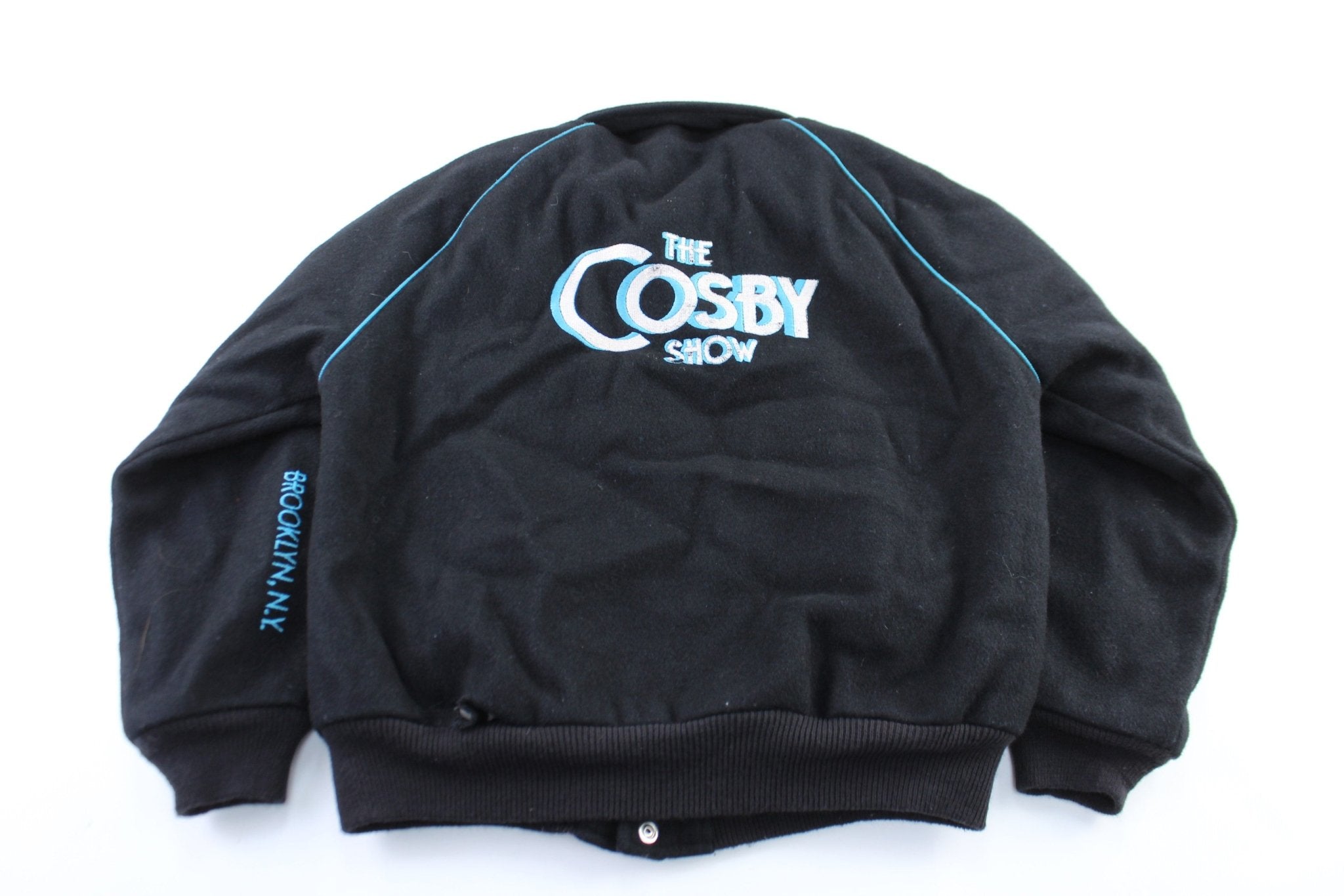 90's The Cosby Show Embroidered Bomber Jacket - ThriftedThreads.com