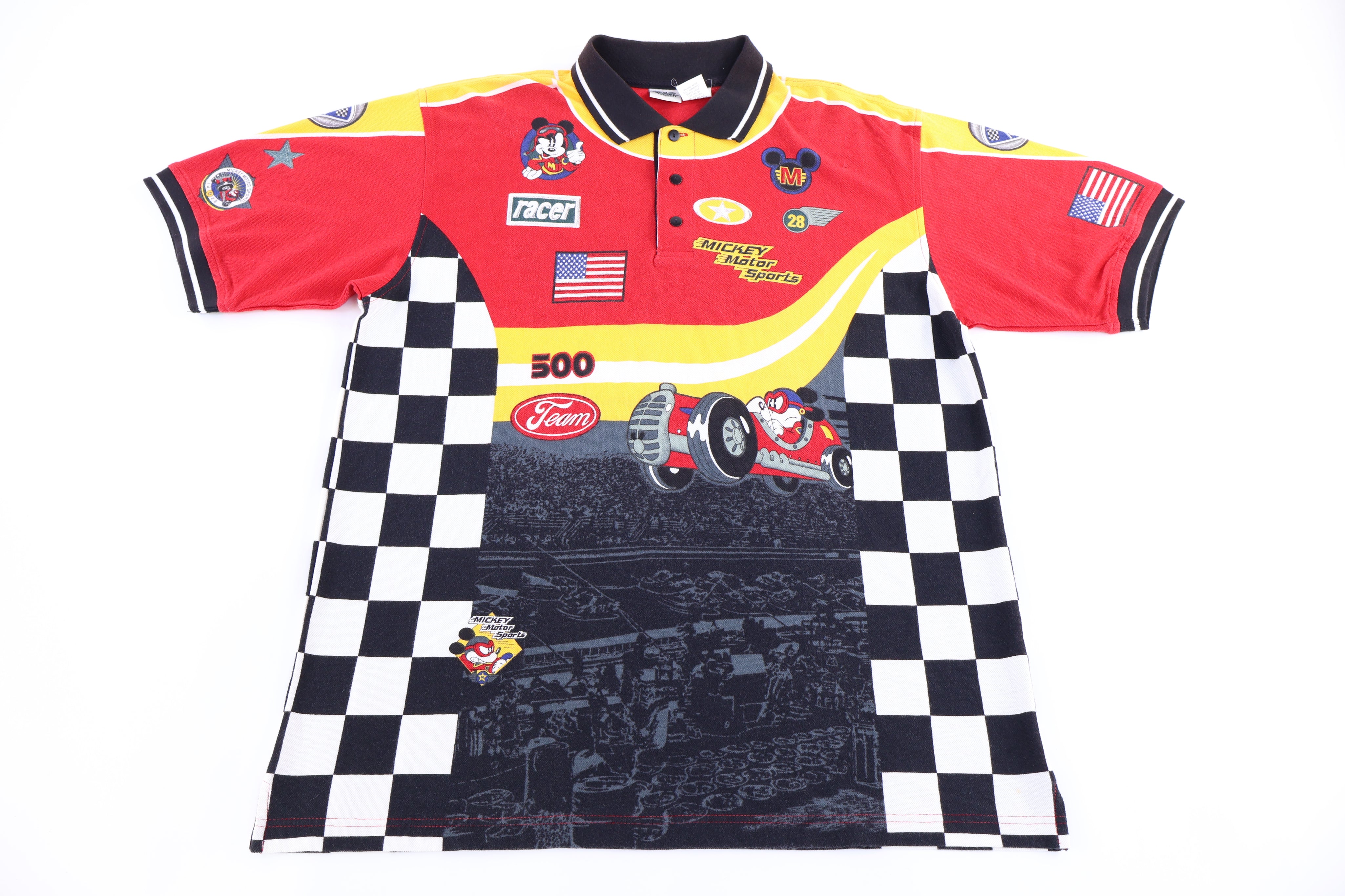 90's The Disney Catalog Mickey Mouse Racing Button Up - Button Ups/Downs - Thrifted Threads