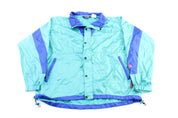 90's The North Face Embroidered Logo Blue & Teal Zip Up Jacket - ThriftedThreads.com